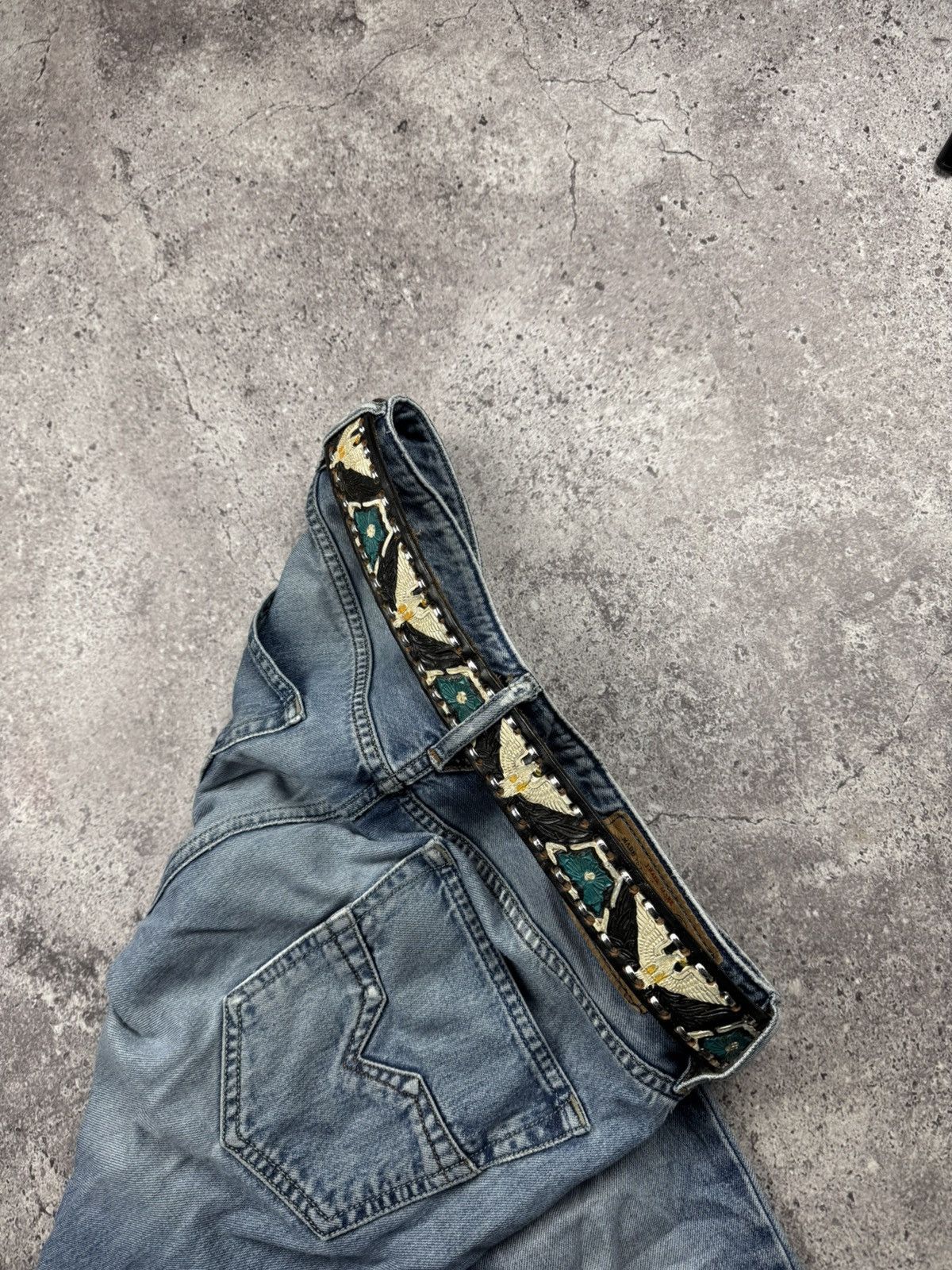 Japanese Brand 00’s NUMBER NINE STYLE EAGLE LEATHER RARE Y2K BELT VINTAGE Size ONE SIZE - 4 Thumbnail