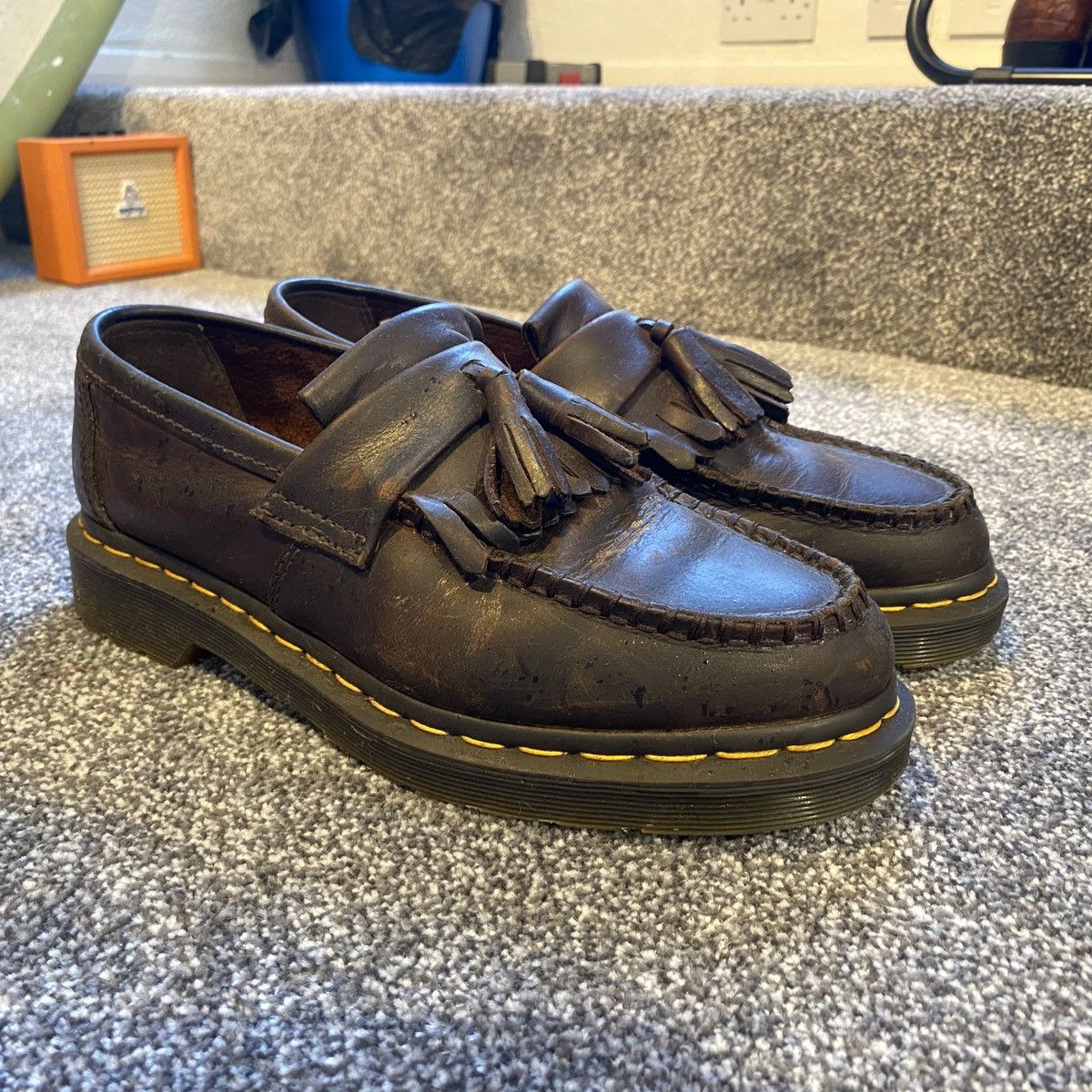 Dr. Martens Doc Marten’s Adrian Crazy Horse Leather Tassel Loafers Size US 6.5 / EU 39-40 - 2 Thumbnail