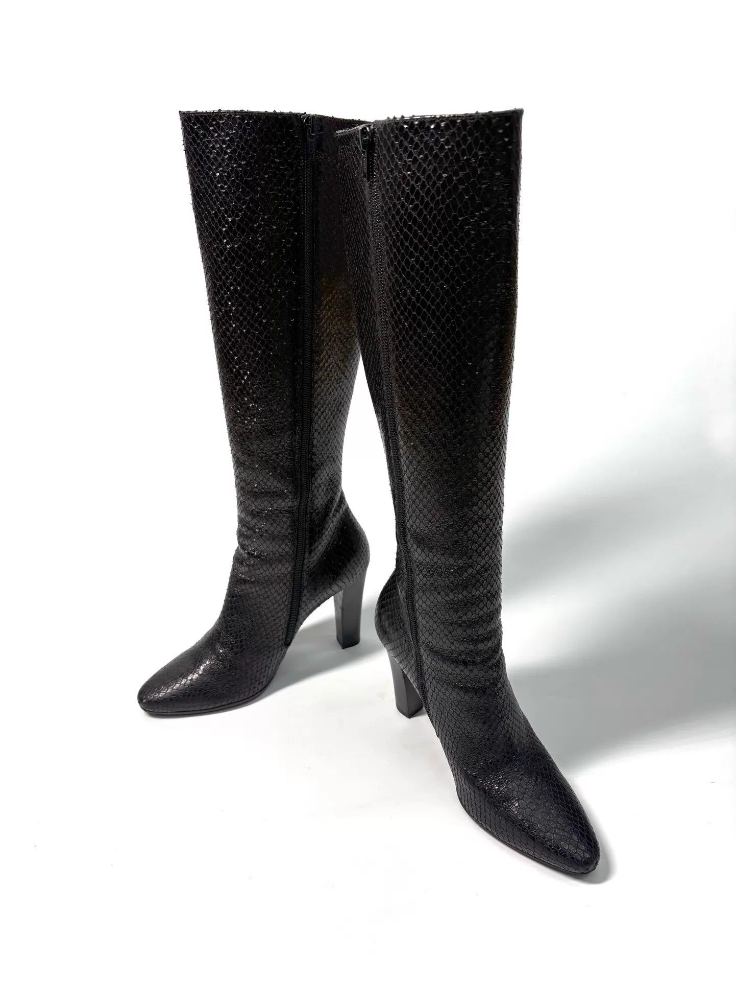 Saint Laurent Paris SLP 16AW Snake Print High Heel Knee Boots 36 Size US 5.5 / IT 35.5 - 2 Thumbnail