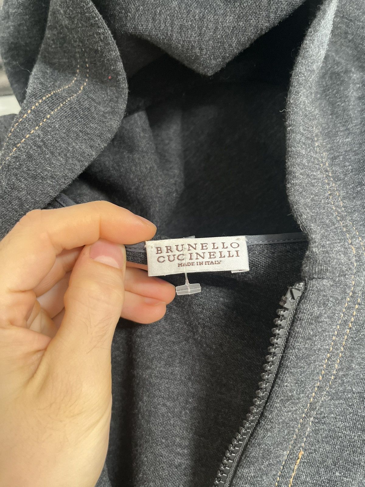 Brunello Cucinelli Grey Brunello Cucinelli zip-up hoodie pocket jacket Size US XS / EU 42 / 0 - 2 Thumbnail