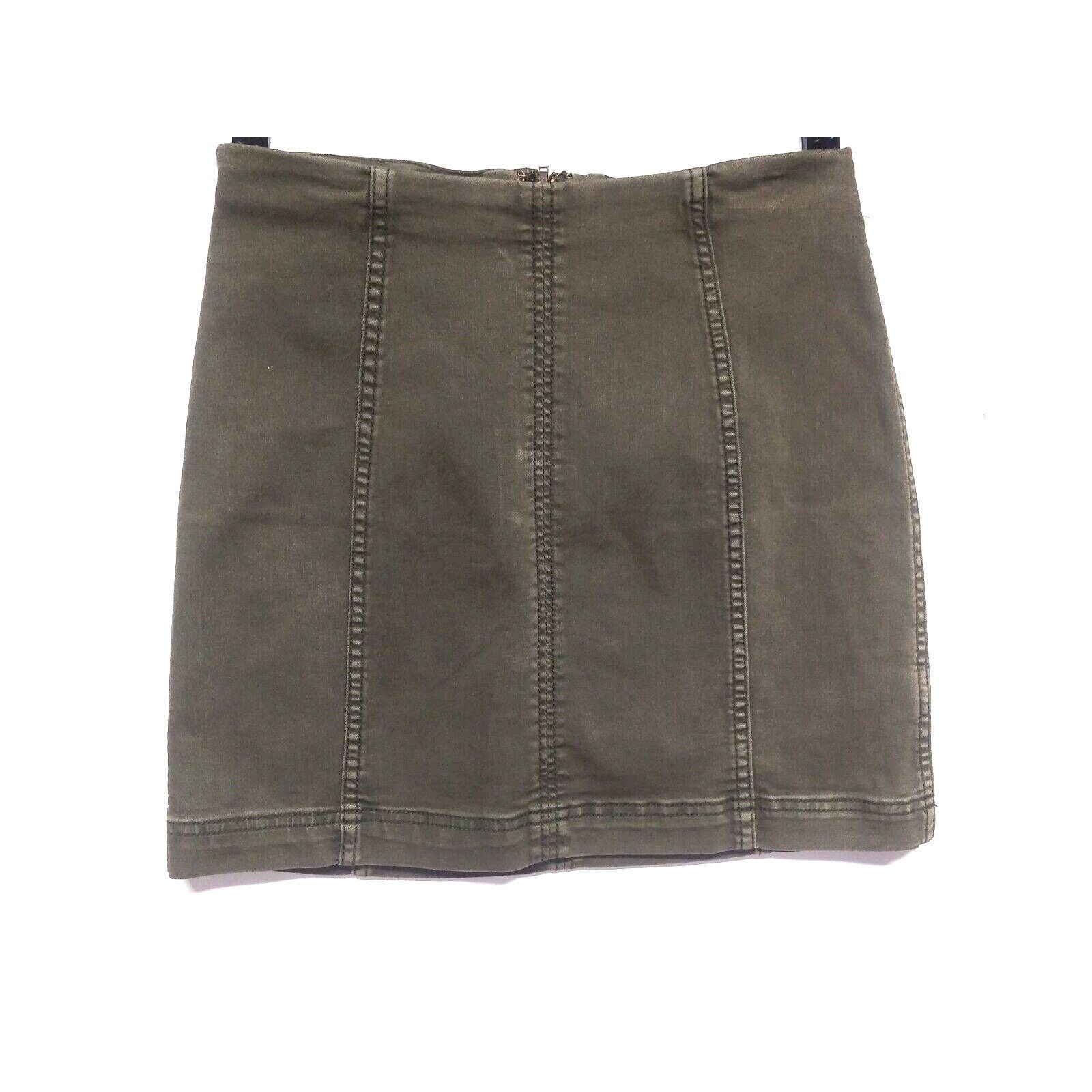 Free People Free People Mini Skirt Size 6 Olive Green Back Zip Modern Fe Size 28" / US 6 / IT 42 - 4 Thumbnail