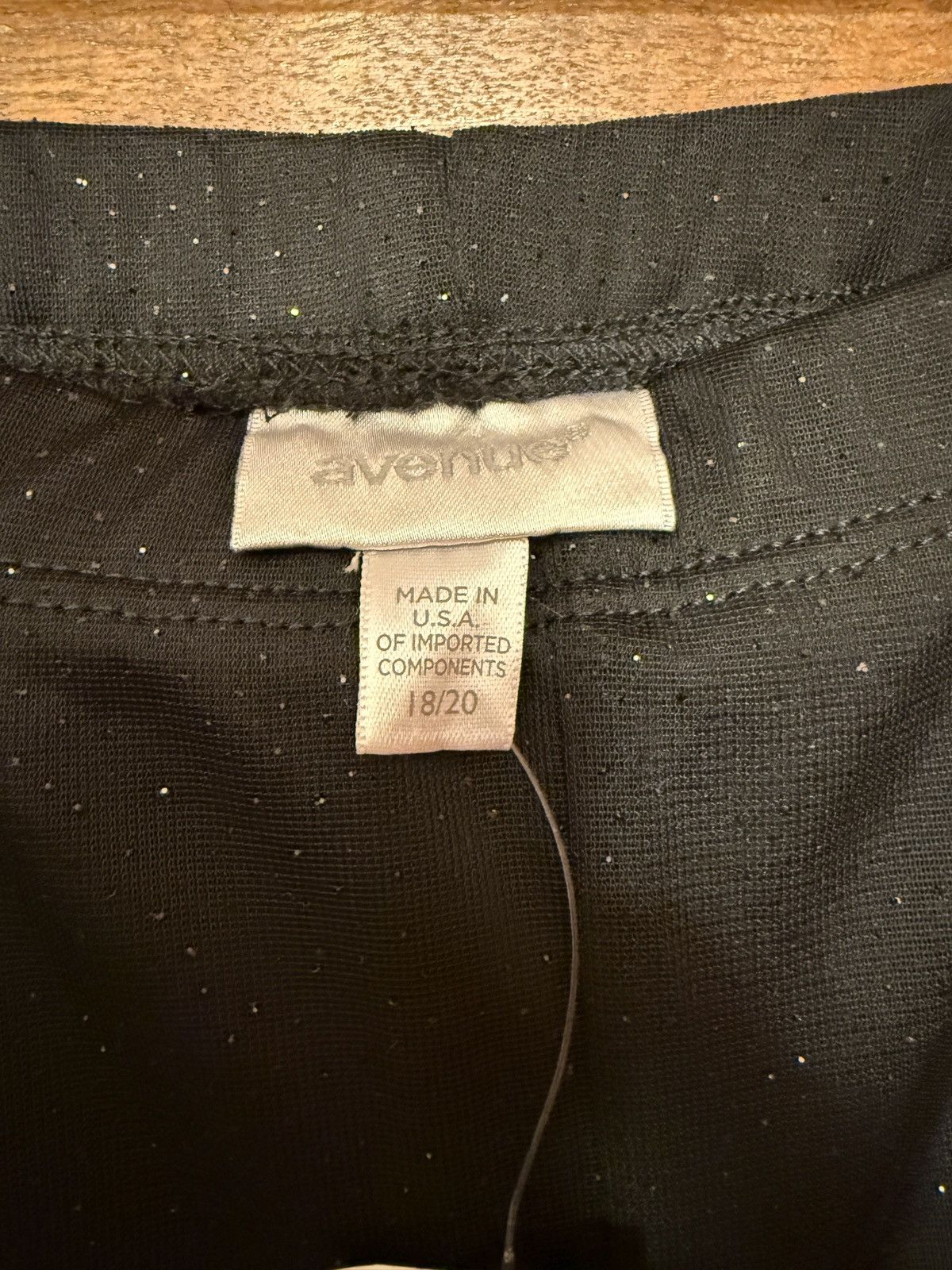 Avenue Avenue Plus Sheer Lined Black Wide Leg Elastic Waist Pant Size 40" / US 18 - 5 Thumbnail