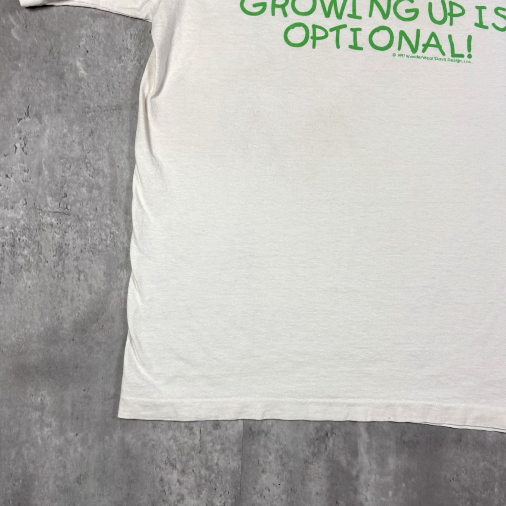 Vintage VINTAGE 90s Funny Quote Humor T Shirt Mens size L White Happy Mom Stitch Free! Growing up is optional Size US L / EU 52-54 / 3 - 3 Thumbnail
