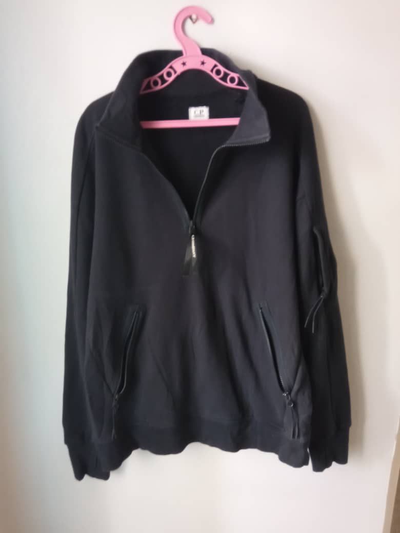 C.P. Company Diagonal Raised Fleece Half Zip Goggle NAVY Size US M / EU 48-50 / 2 - 4 Thumbnail