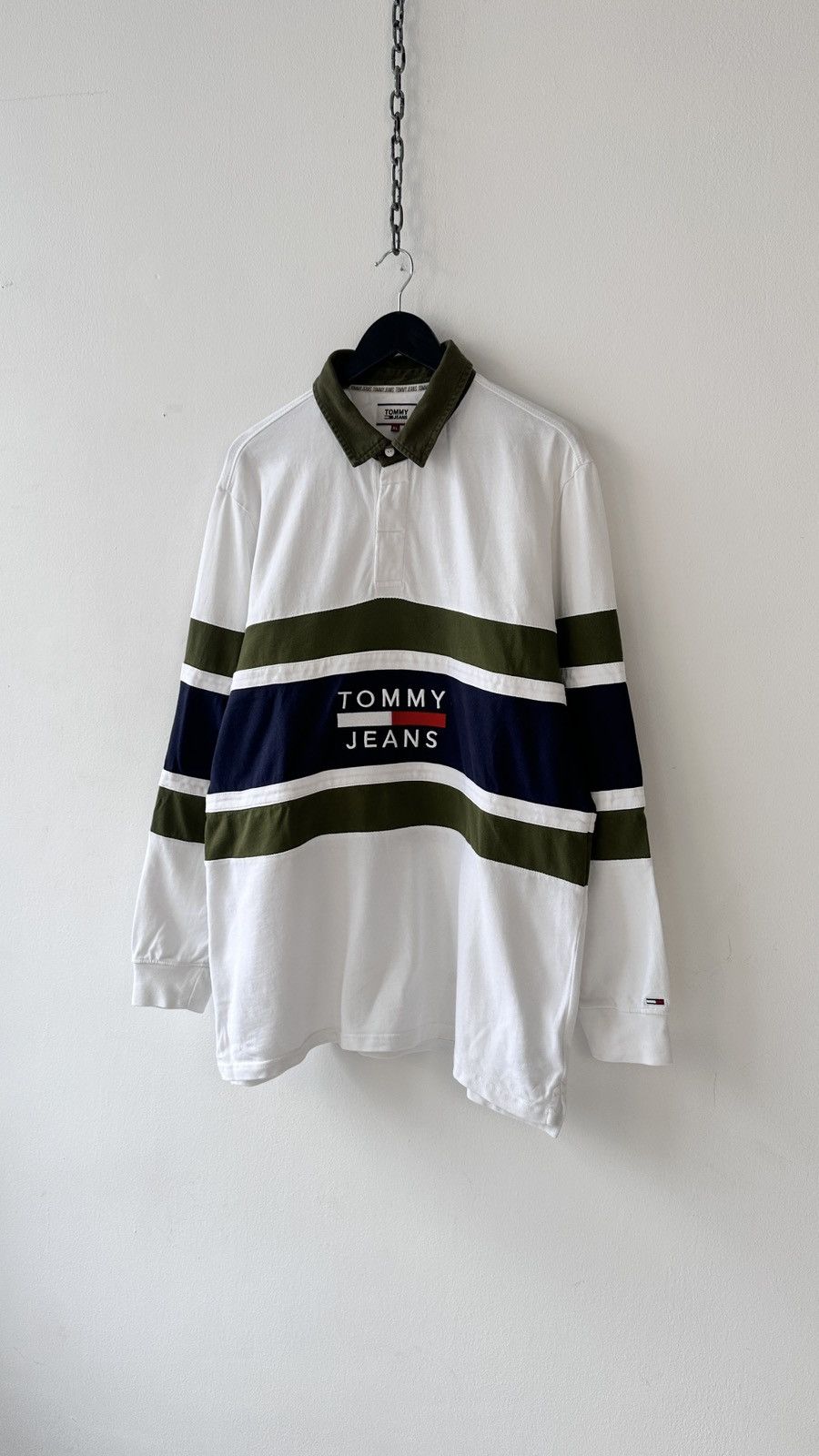 Tommy Hilfiger Tommy Jeans Rugby Shirt XL Long Sleeve Polo Colorblock Y2K Size US XL / EU 56 / 4 - 4 Thumbnail