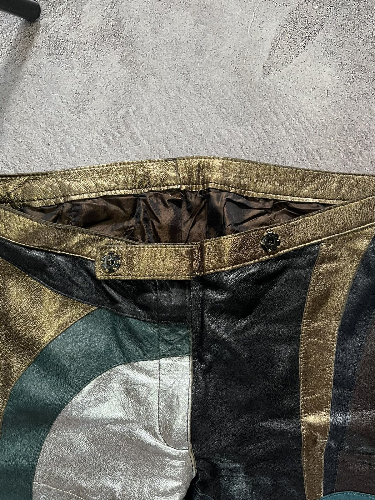 Dolce & Gabbana D&G GRAIL Vogue 2002 Metallic Leather Pants IT40 PATCHWORK Size 27" / US 4 / IT 40 - 9 Thumbnail