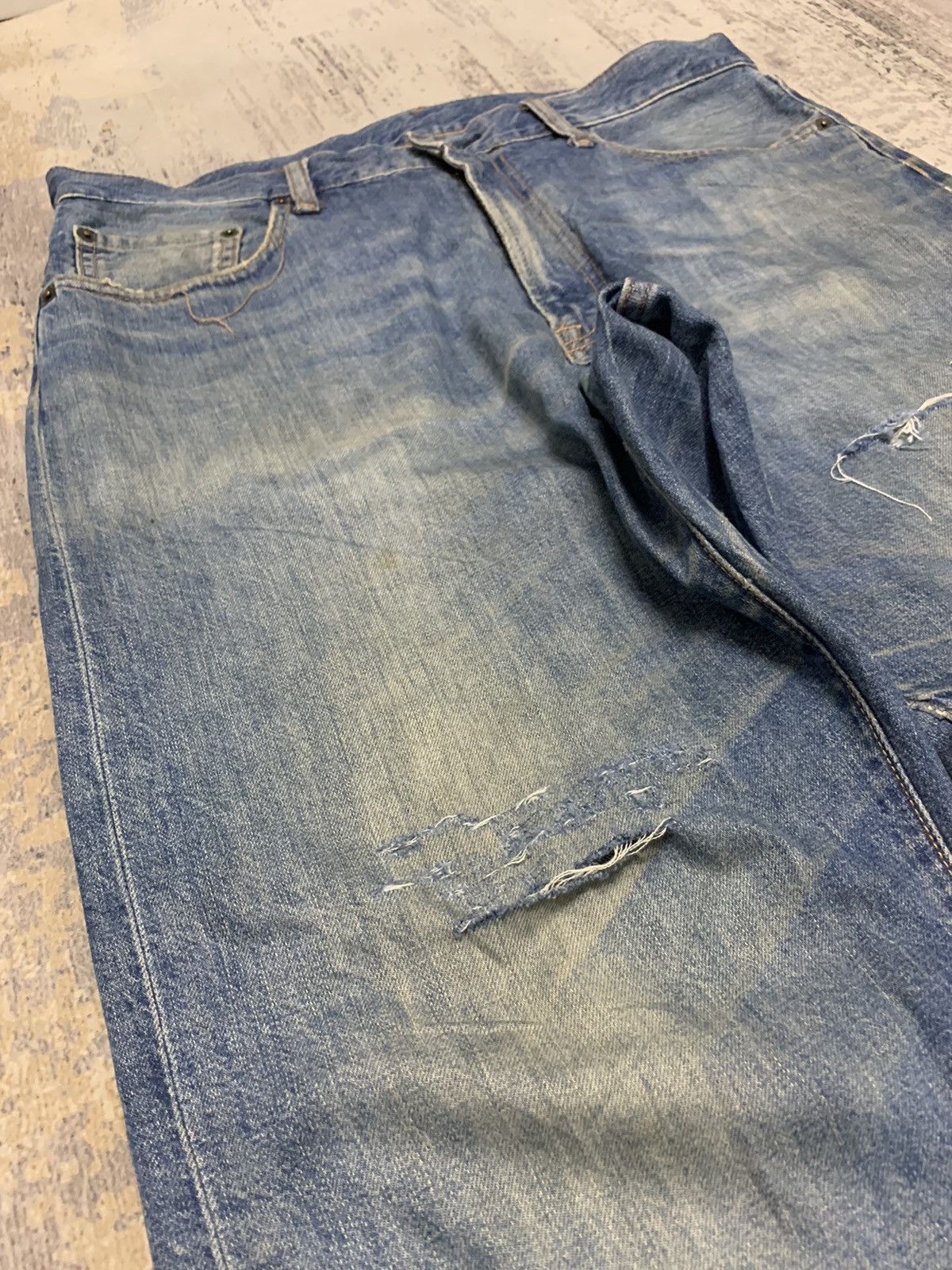 Japanese Brand Distressed Denim Japanese GU Vintage Jeans 34x29 Size US 34 / EU 50 - 4 Thumbnail