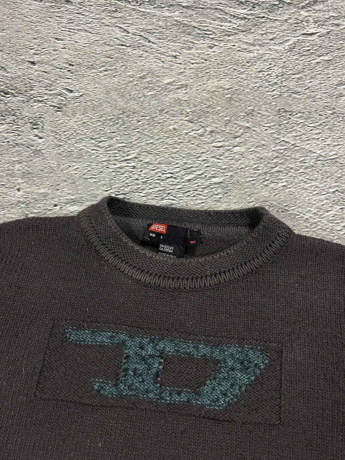 Diesel Diesel vintage sweater big logo grey Y2K Size US S / EU 44-46 / 1 - 2 Thumbnail