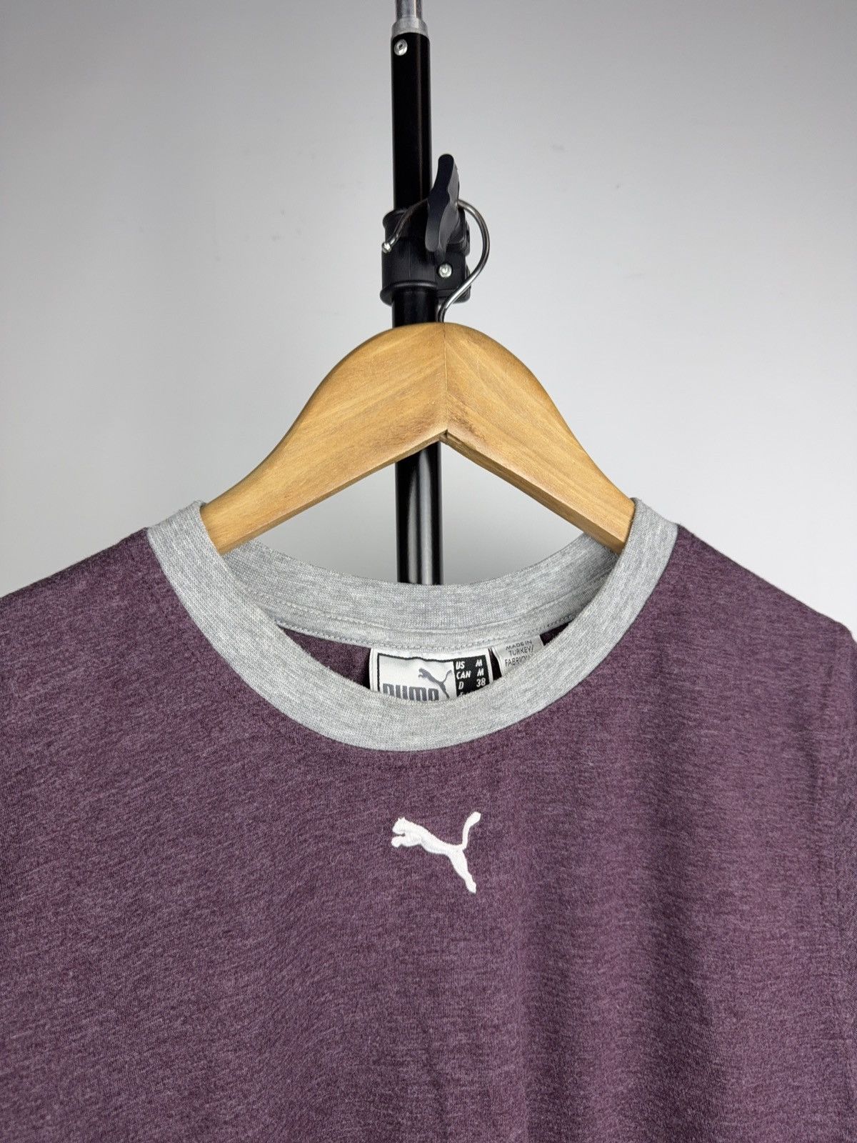 Puma Vintage 90s Puma Minimal Logo Tee Heather Purple Sportwear Size M / US 6-8 / IT 42-44 - 2 Thumbnail