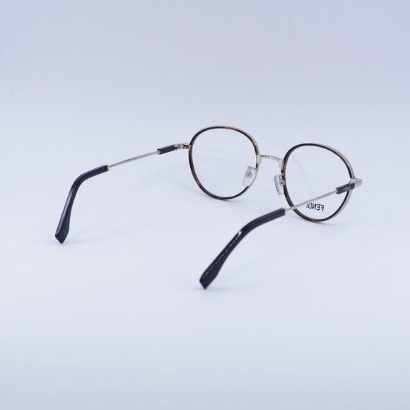 Fendi Fendi FE50052U 032 Eyeglasses Havana/Gold 51mm Round Frame Size ONE SIZE - 4 Thumbnail