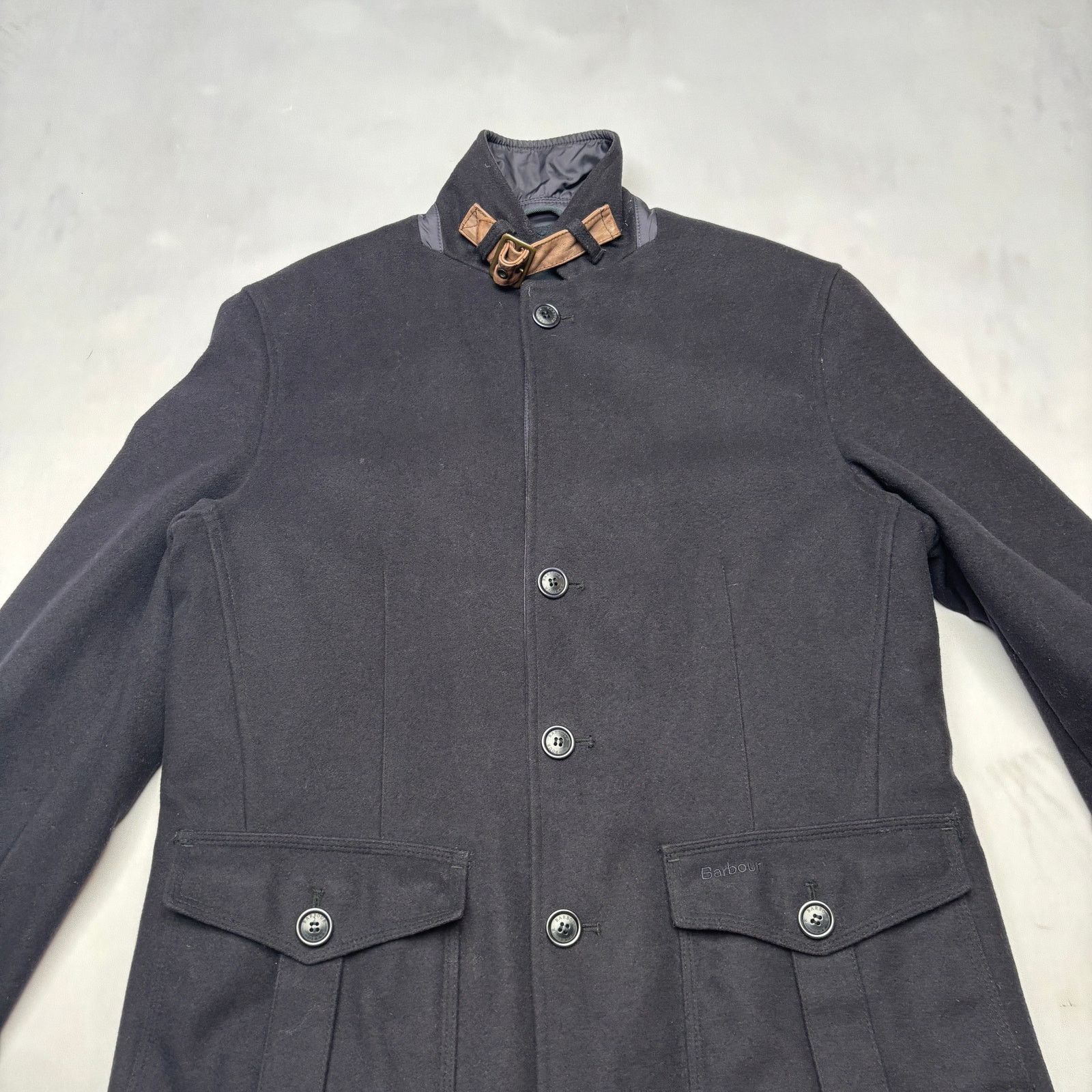 Barbour × J.Crew $449 Barbour Barkston Great Coat Jacket Men's Medium Wool Size US M / EU 48-50 / 2 - 2 Thumbnail