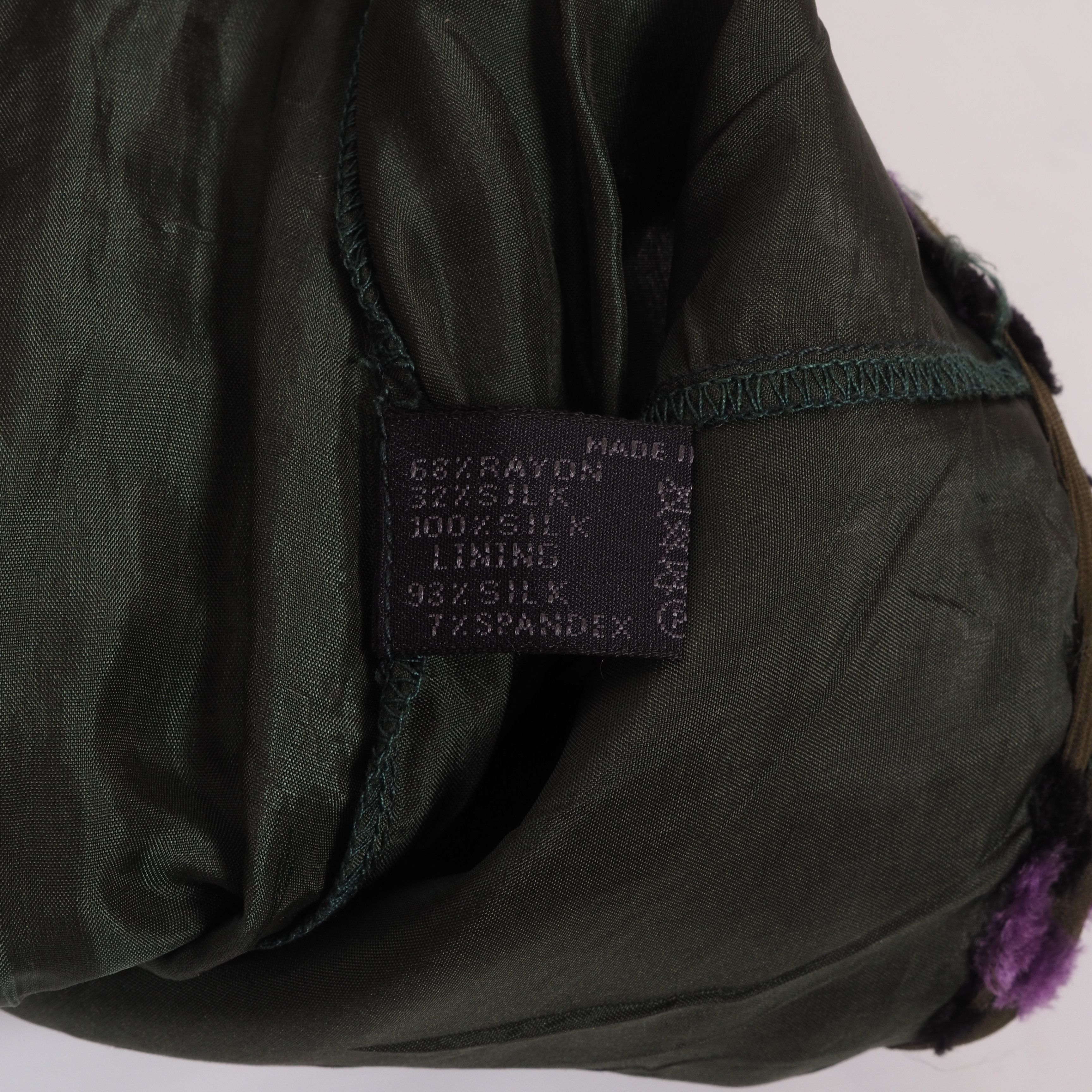 Prada Prada 90s Archive Runway Olive Velvet Pattern Skirt Size 28" / US 6 / IT 42 - 7 Thumbnail