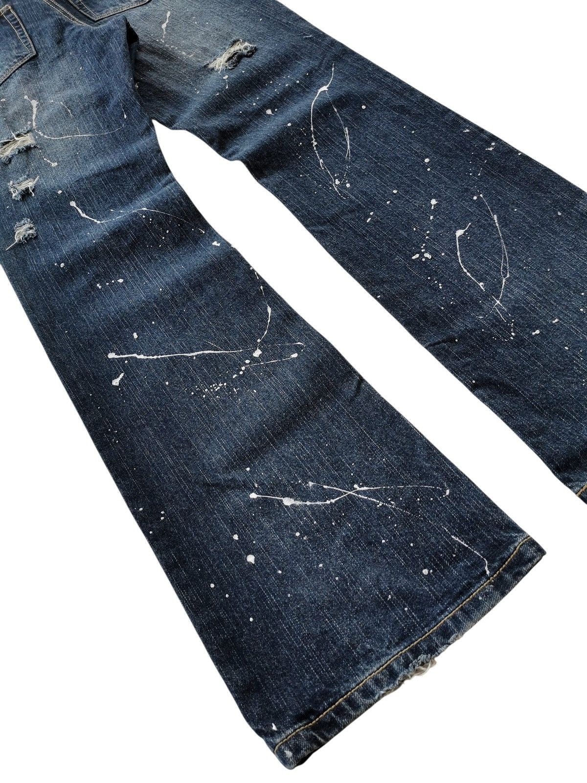 Kapital Flared Distressed Paint Splatter Jeans 30x33 Size US 30 / EU 46 - 2 Thumbnail