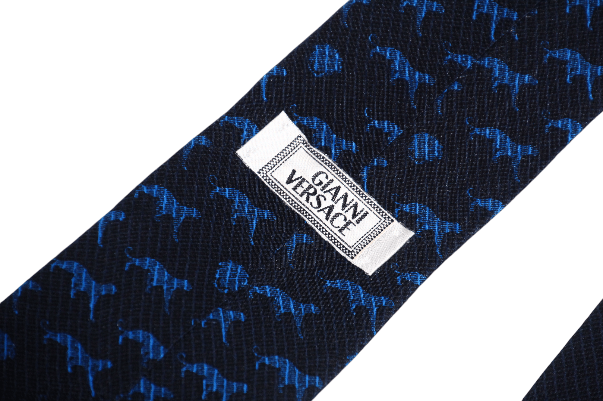 Versace Rare Vtg 80's 90's Gianni Versace Panther Monogram Silk Tie Size ONE SIZE - 4 Thumbnail