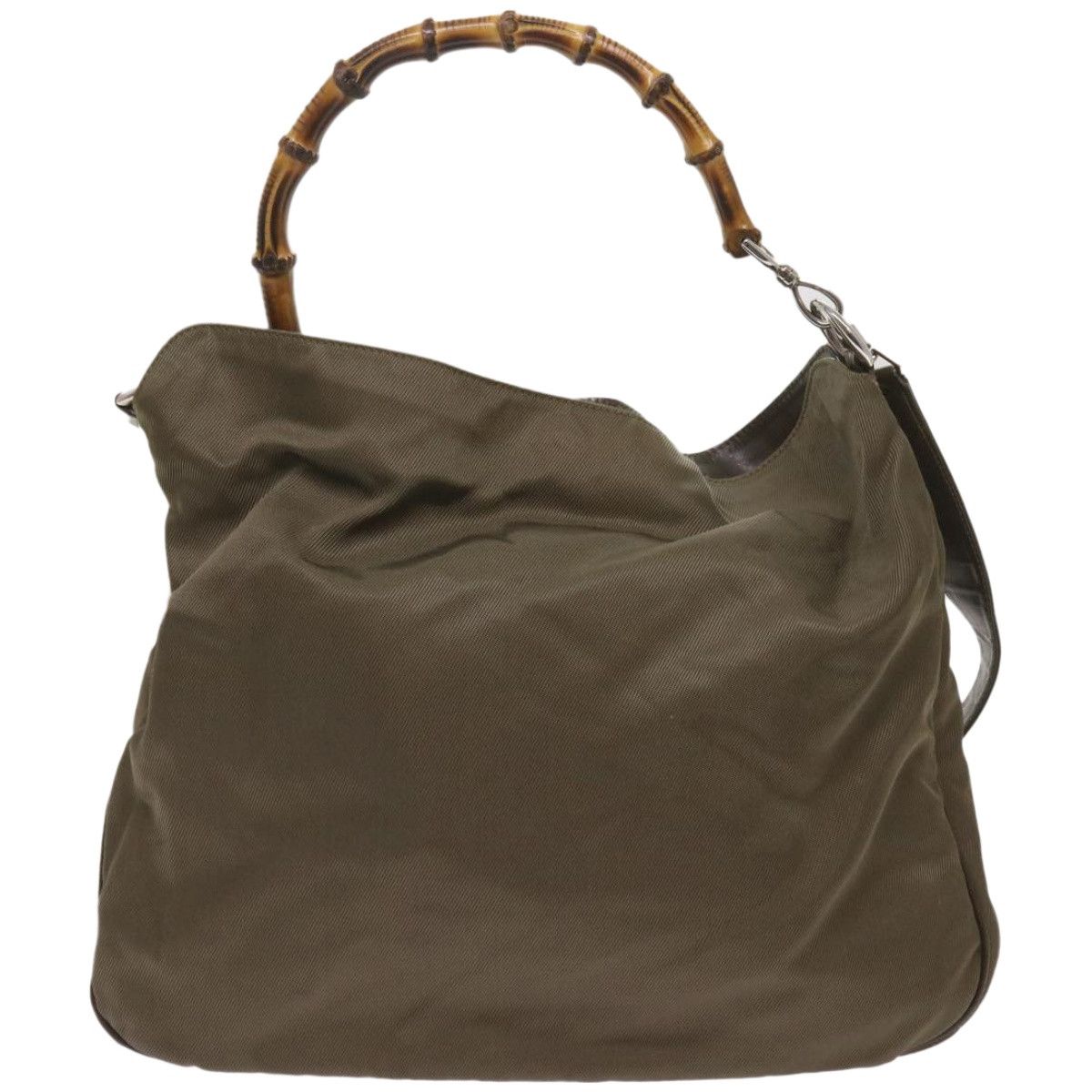 Bamboo Khaki Synthetic Shoulder Bag (Pre-Owned)