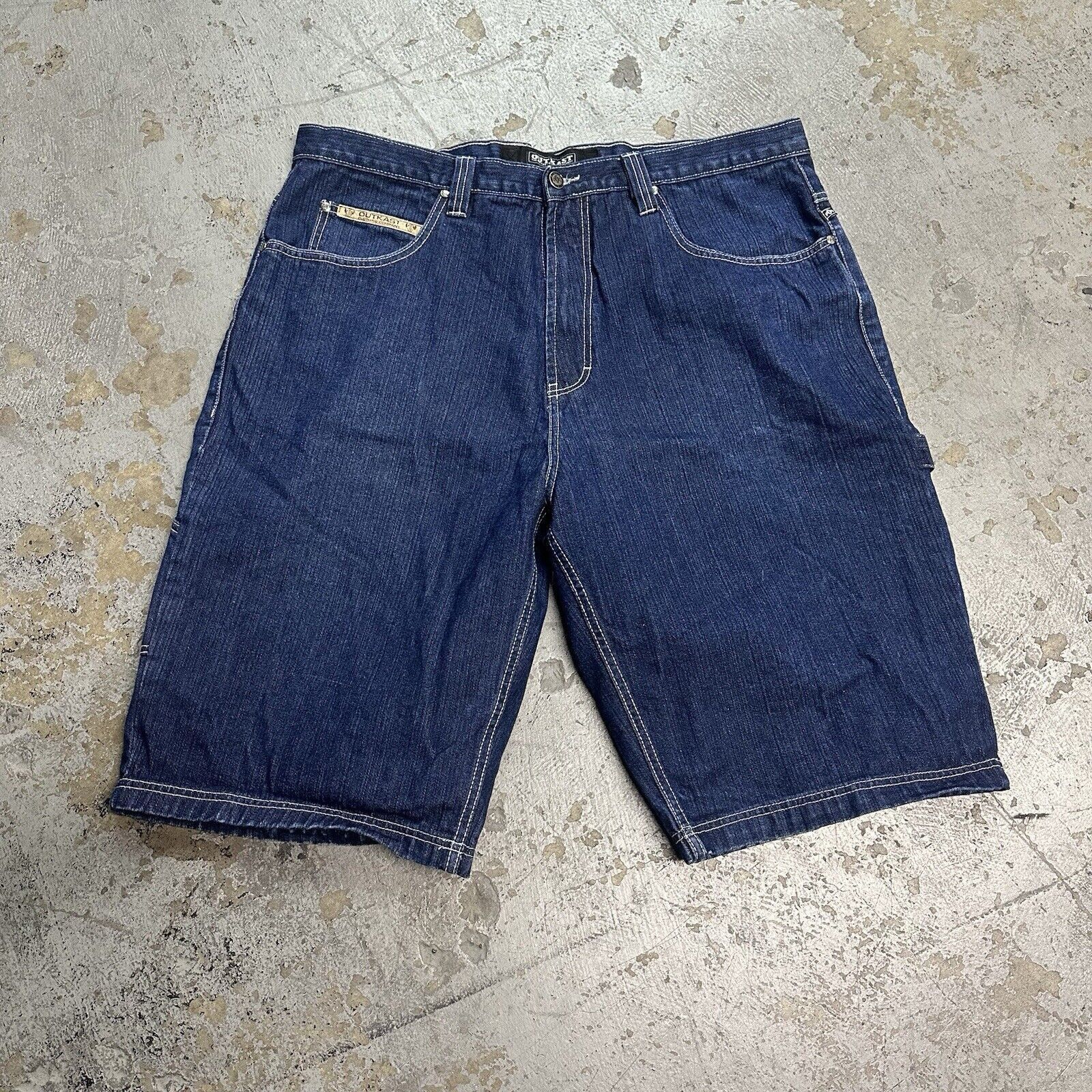 Outkast × Vintage Vintage 90s Y2K Outkast Baggy Denim Jean Shorts Jorts Sz 42 Size US 42 / EU 58 - 3 Thumbnail