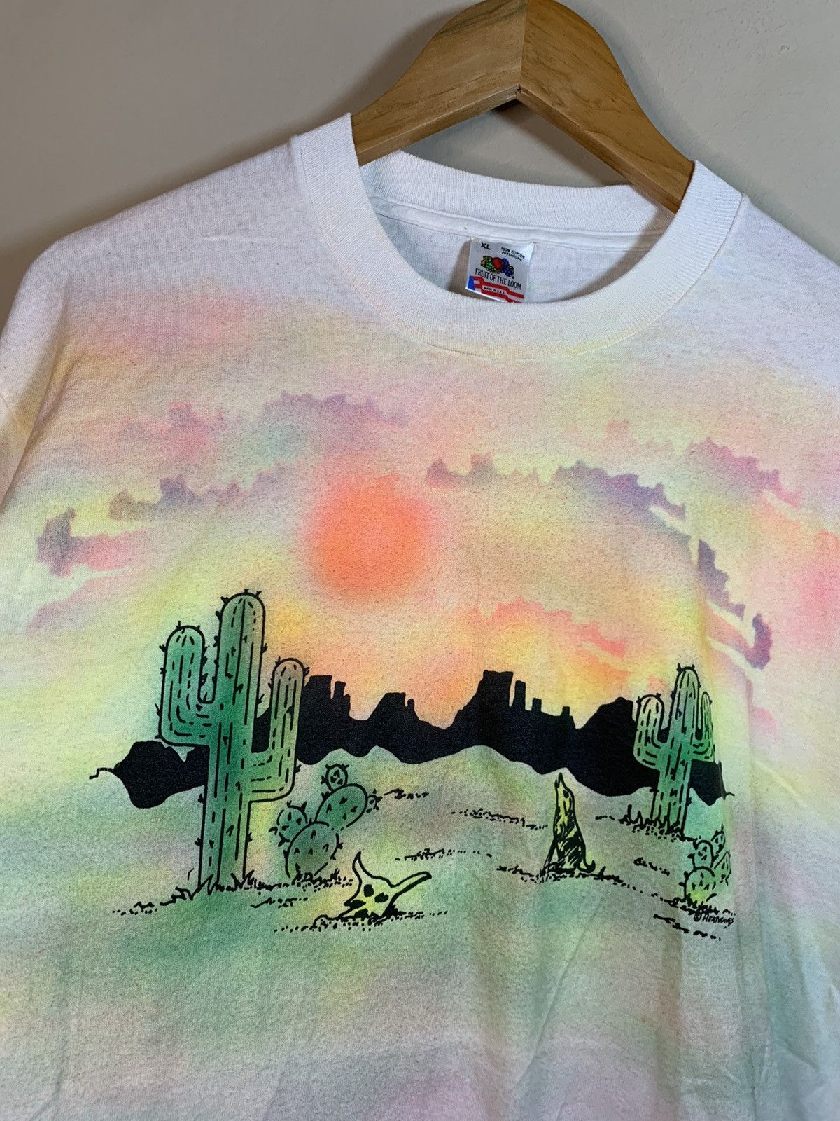 Vintage RARE Vintage Airbrushed Southwestern Art Single Stitch Shirt Size US XL / EU 56 / 4 - 2 Thumbnail