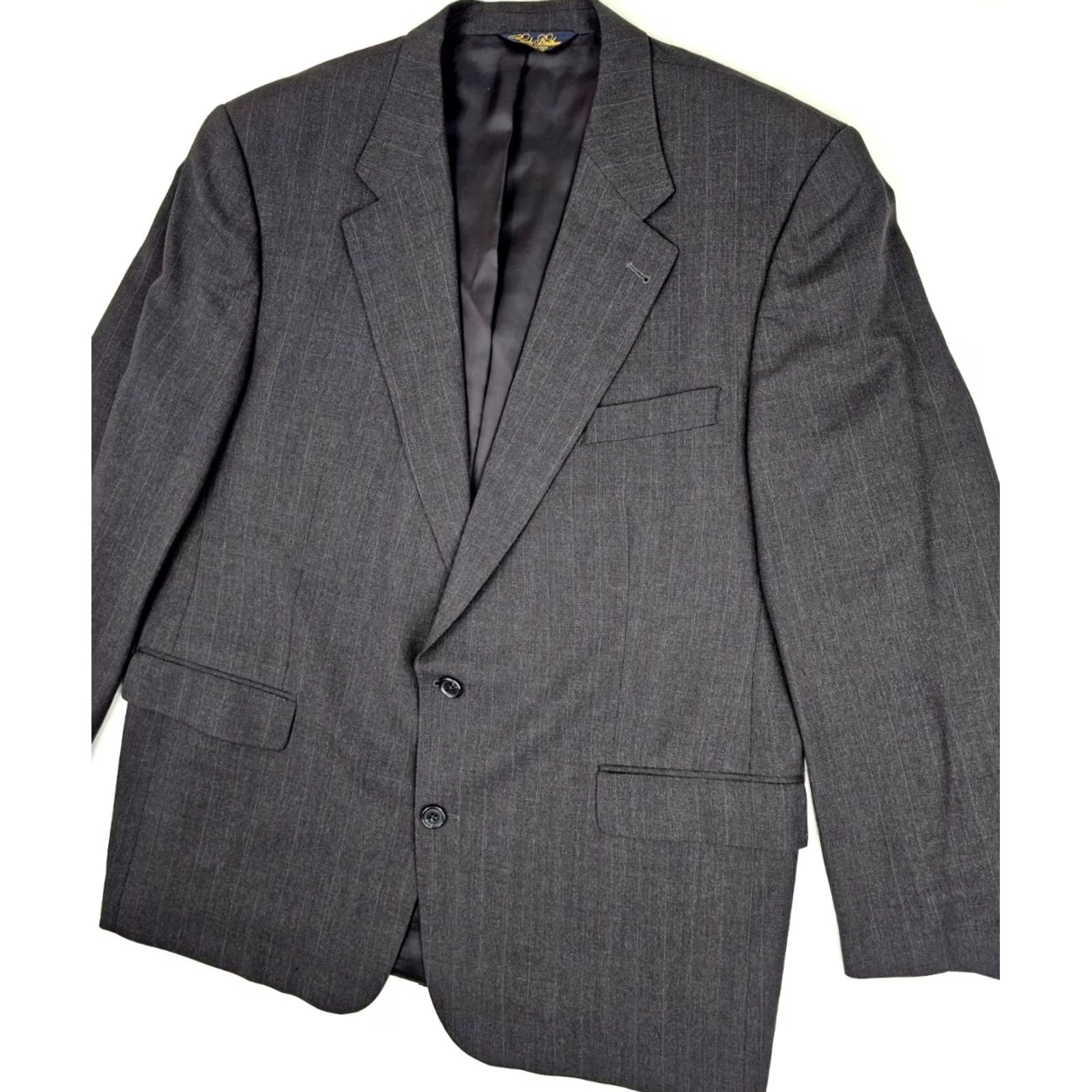 Brooks Brothers Brooks Brothers Coat Men 46R Virgin Wool Charcoal Shadow Pinstripe Woven Suit Size 46R - 2 Thumbnail