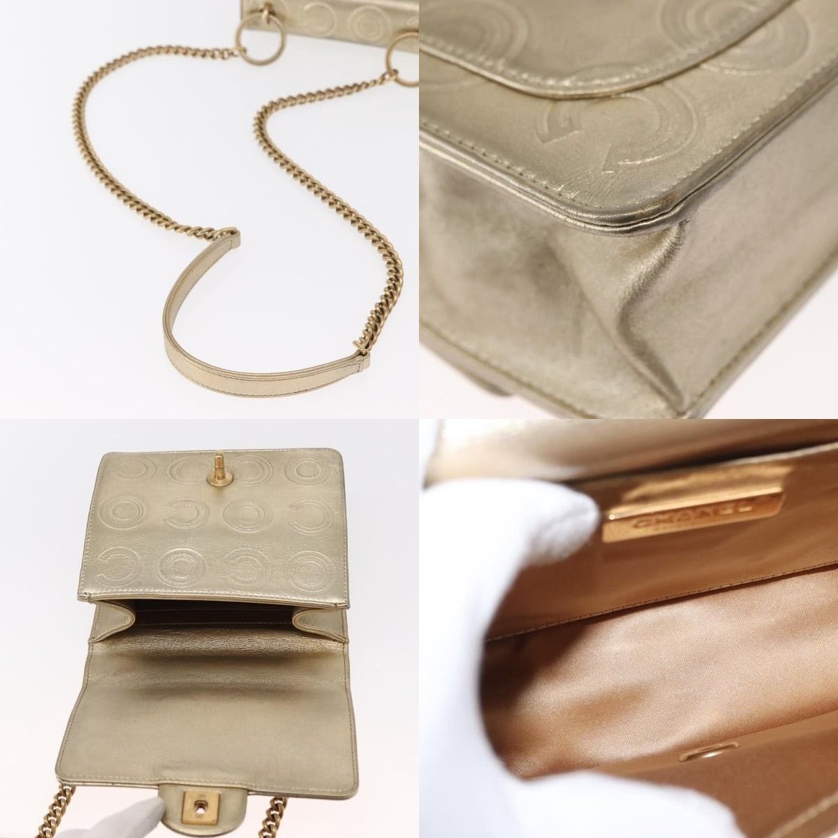 Chanel Chanel Chain Shoulder Bag Lamb Skin Gold CC Size ONE SIZE - 4 Thumbnail