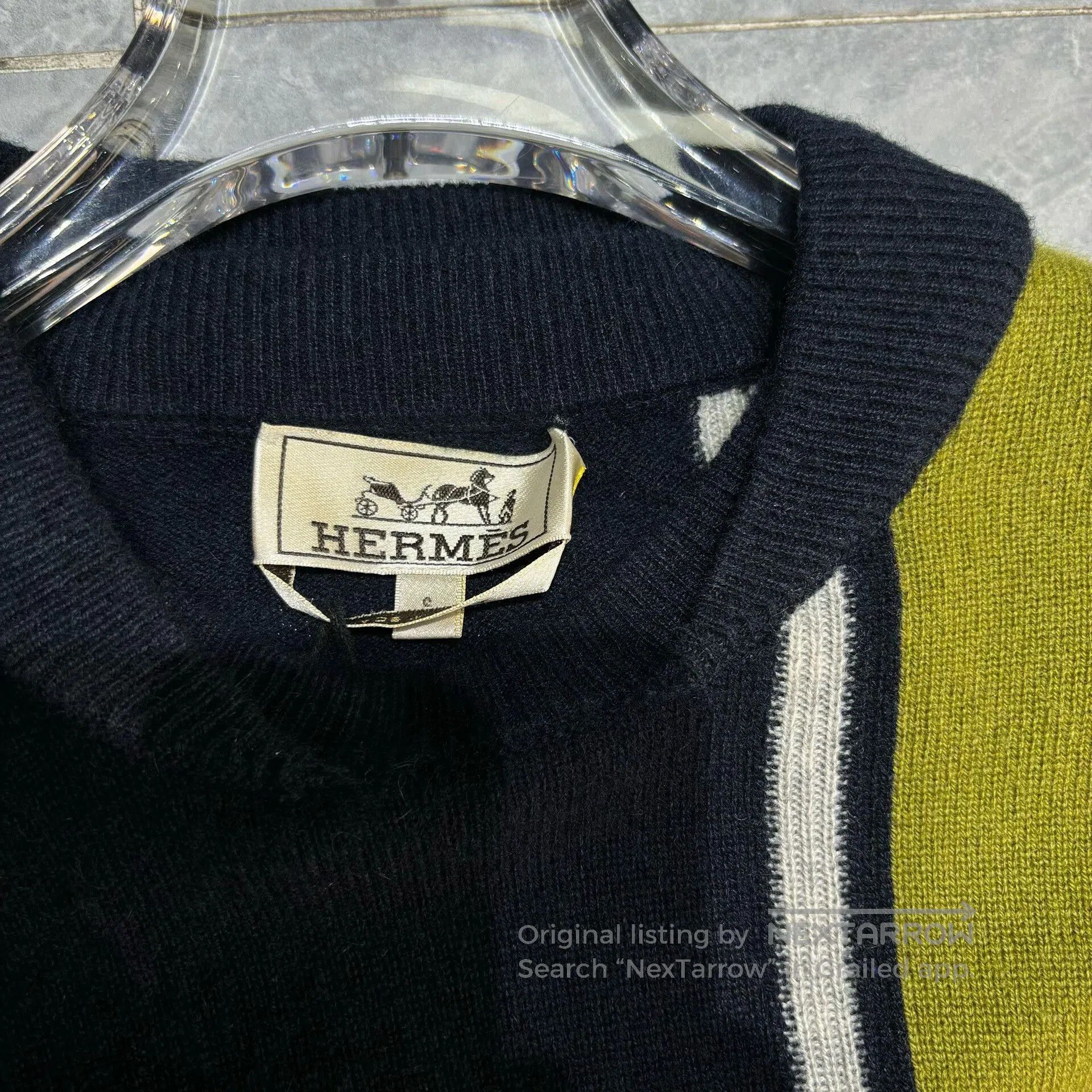 Hermes Hermès Cashmere Striped Crew Neck Sweater. Size US S / EU 44-46 / 1 - 3 Thumbnail