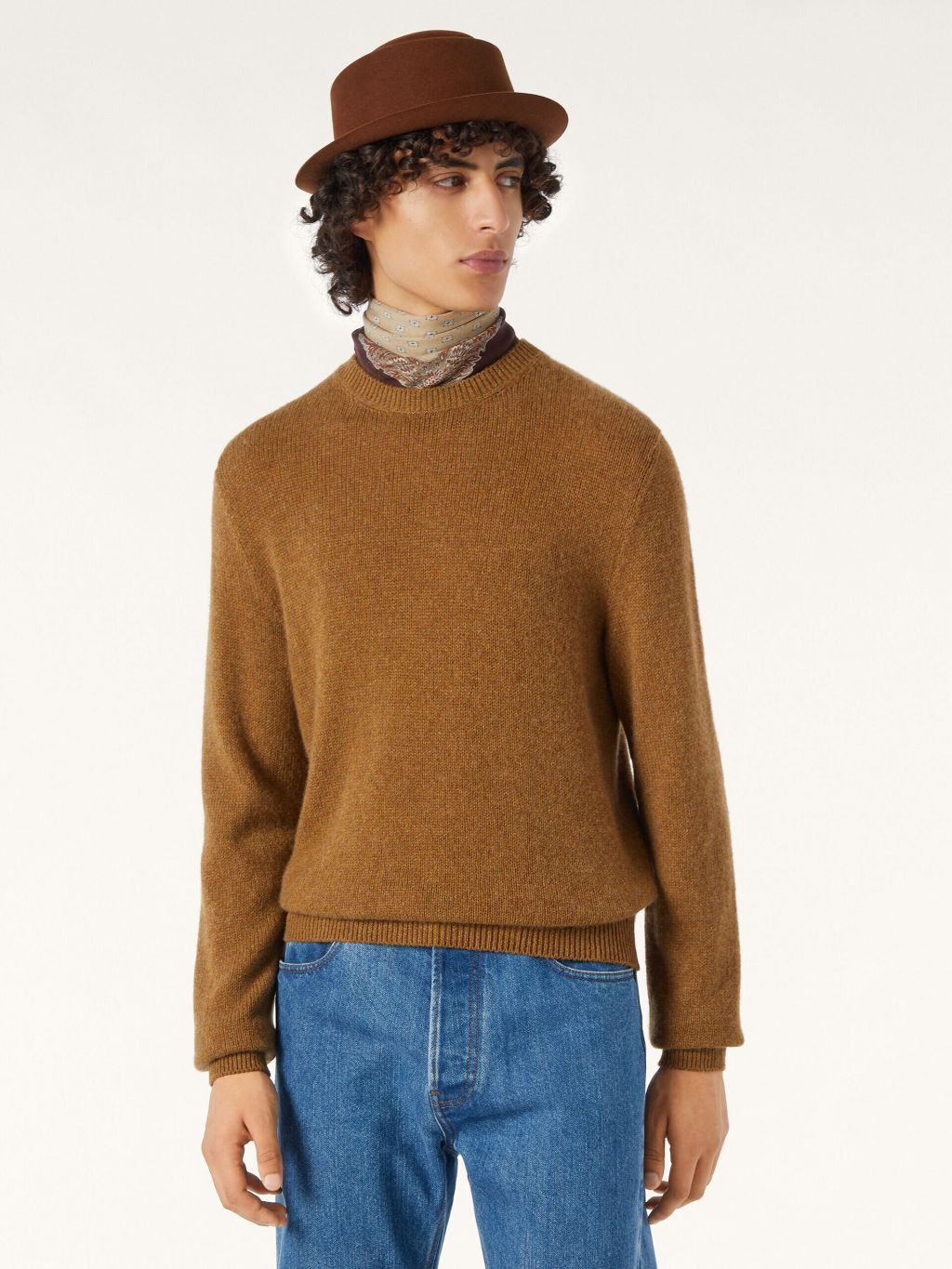 Loro Piana o1w1db10226 FAO2891 Fobello Crewneck Sweater in Brown Size US L / EU 52-54 / 3 - 2 Thumbnail