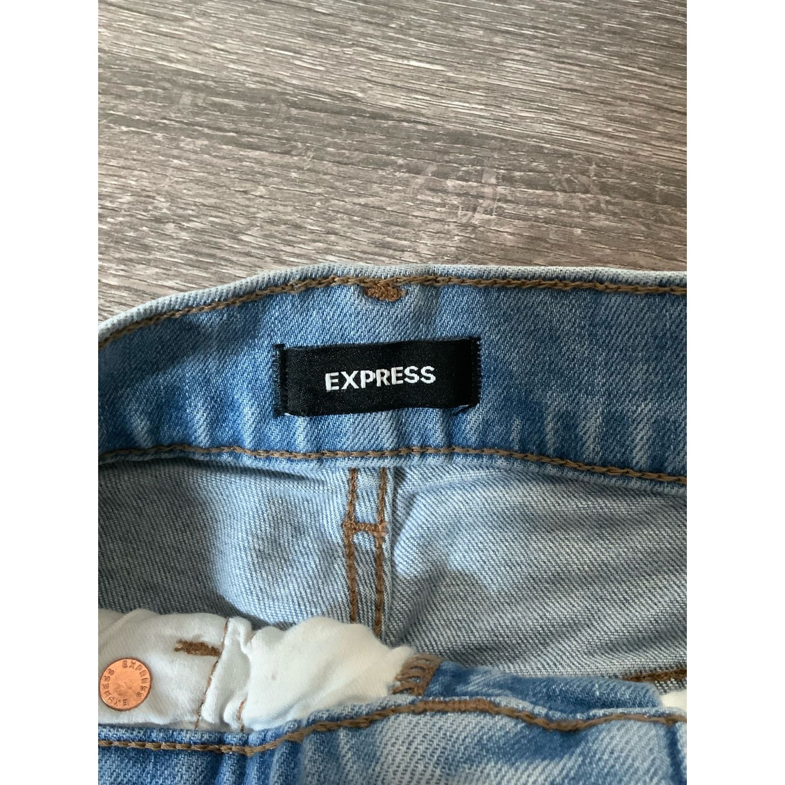 Express Express Super High Rise Straight Jeans Denim Pants Women’s 0 Size 25" / US 0 / IT 36 - 3 Thumbnail