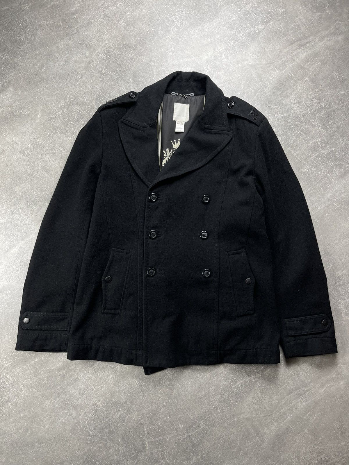 Diesel Diesel Avant Garde Double Breasted Wool Peacoat Black Size S / US 4 / IT 40 - 2 Thumbnail