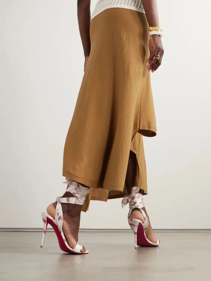 Christian Louboutin os11x0326 Miss Z 100 Printed Satin Sandals in Multicolor Size US 10.5 / IT 40.5 - 2 Thumbnail