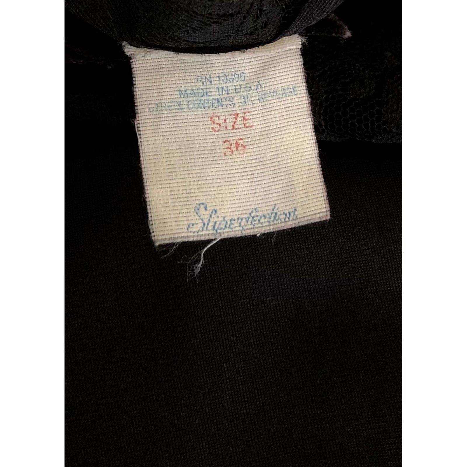 Vintage Vintage Slipfection Satin Lace Slip Lingerie Gown M Black 80s Whimsy Coquette Eveningwear Size ONE SIZE - 5 Thumbnail