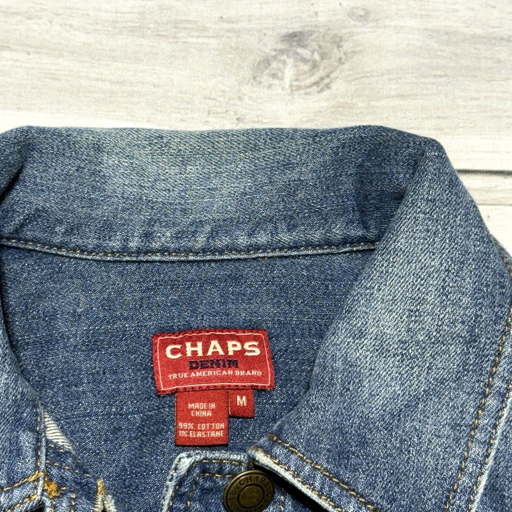 Chaps Chaps Denim Jean Jacket Womens M Blue Button Front Pockets Ralph Lauren Y2K Jacket Womens Size 32" / US 10 / IT 46 - 3 Thumbnail