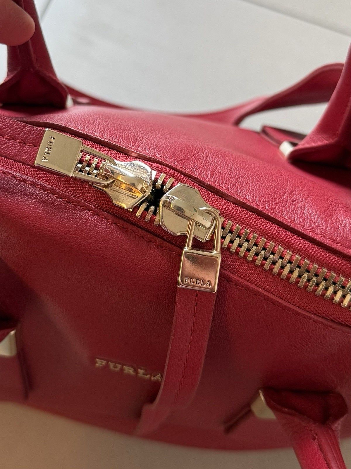 Furla Furla Twiggy Red Hand satchel Bag Leather 2 Way Tote Bag Size ONE SIZE - 9 Thumbnail