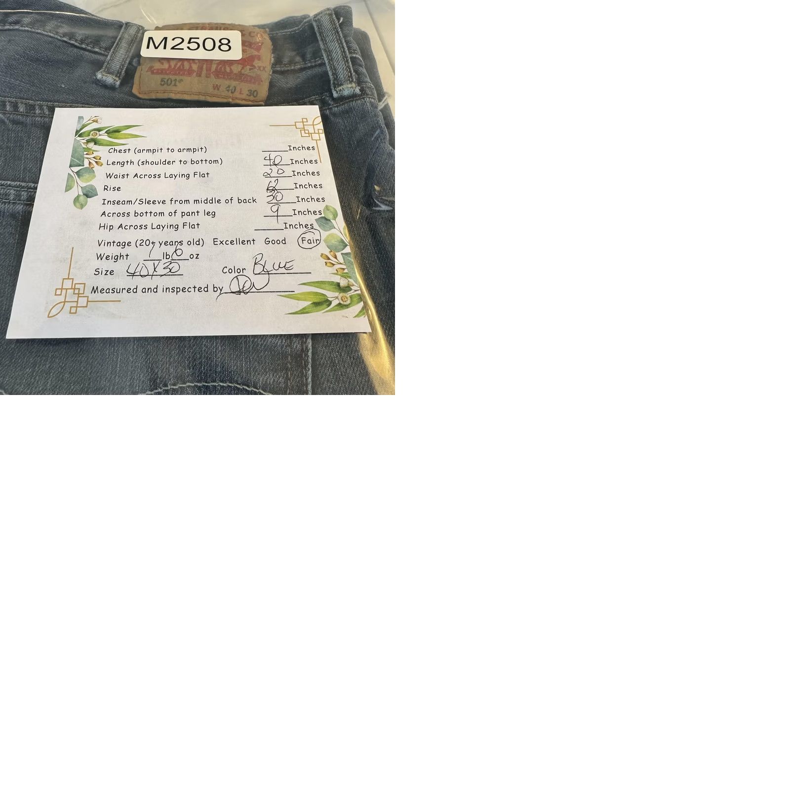 Levi's Levi's 501 Jeans Mens 40x30 Blue Distressed Button Fly Whiskered Denim Pants Jeans Mens 40x30 Blue Distressed Button Fly Whiskered Denim Pants Size US 40 / EU 56 - 9 Thumbnail
