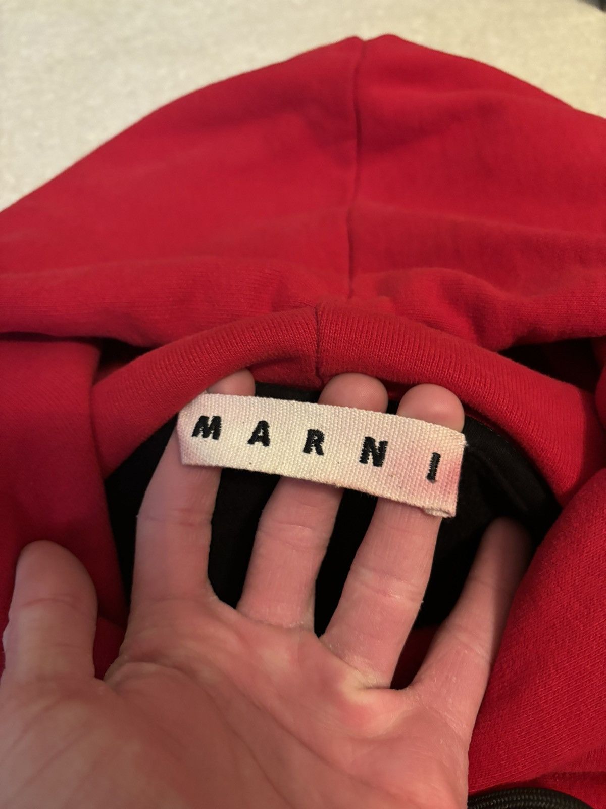 Marni Marni Two Tone Split Cotton Sleeve Hoodie Red Black Size US M / EU 48-50 / 2 - 3 Thumbnail