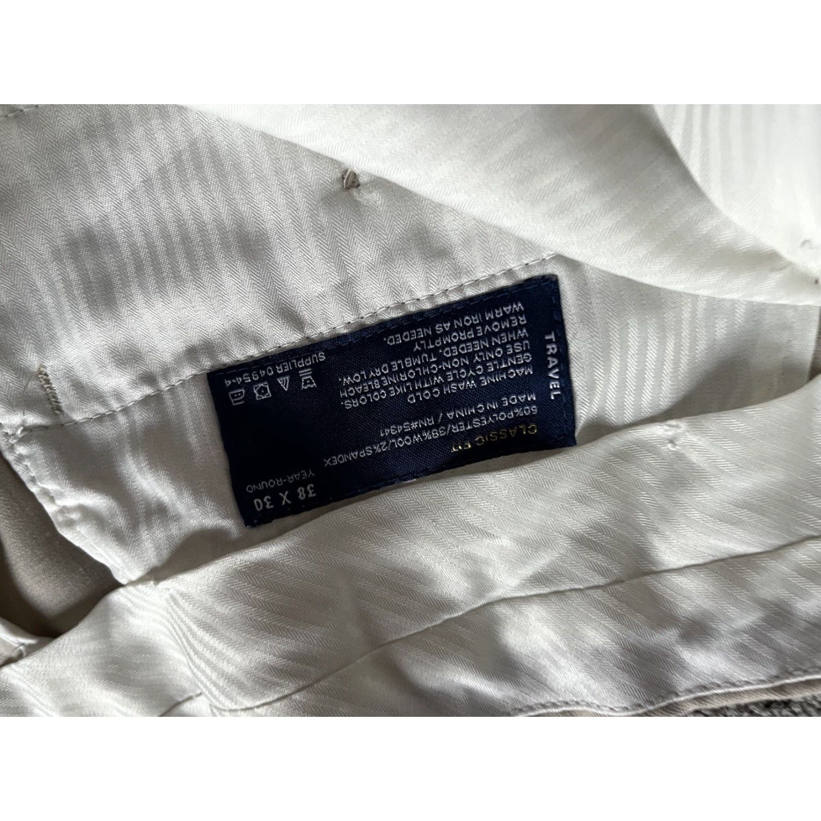 Stafford Stafford Dress Pants Men Beige Wool Blend 38x30 Classic Pockets Belt Loops Straight Leg Front Pleated Beige Size US 38 / EU 54 - 5 Thumbnail