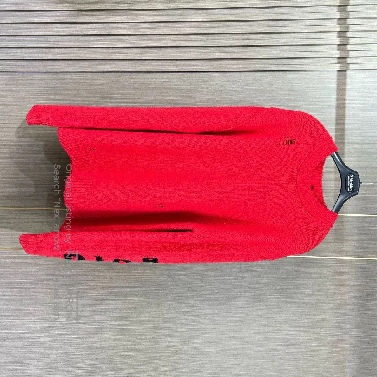 Dior dior dinosaur embroidery red sweater. Size US L / EU 52-54 / 3 - 1 Thumbnail