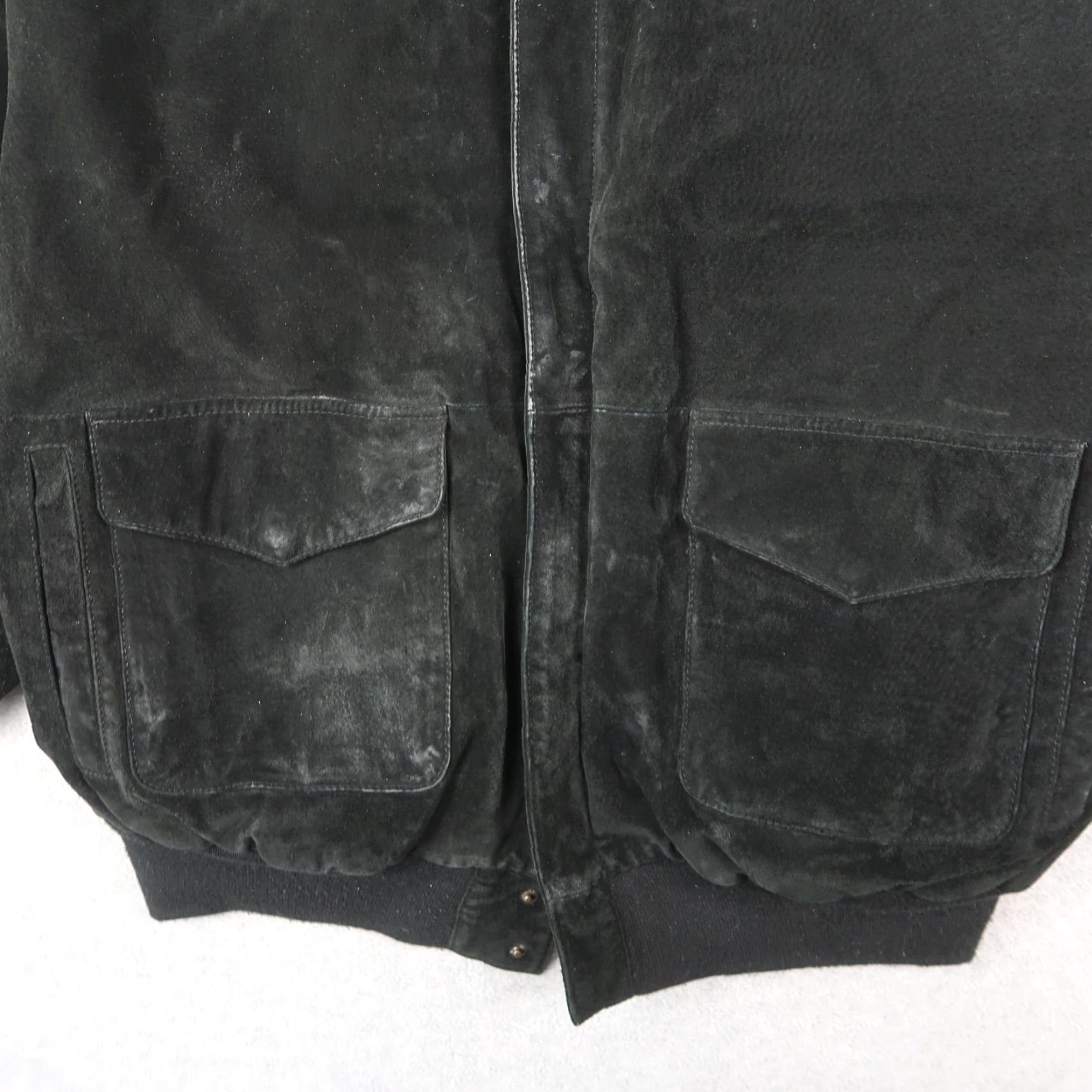 G-III VINTAGE Global Identity Bomber Jacket Leather Suede Black 1X XL Men G-III Mid-Length Zip Pockets Size US XL / EU 56 / 4 - 4 Thumbnail