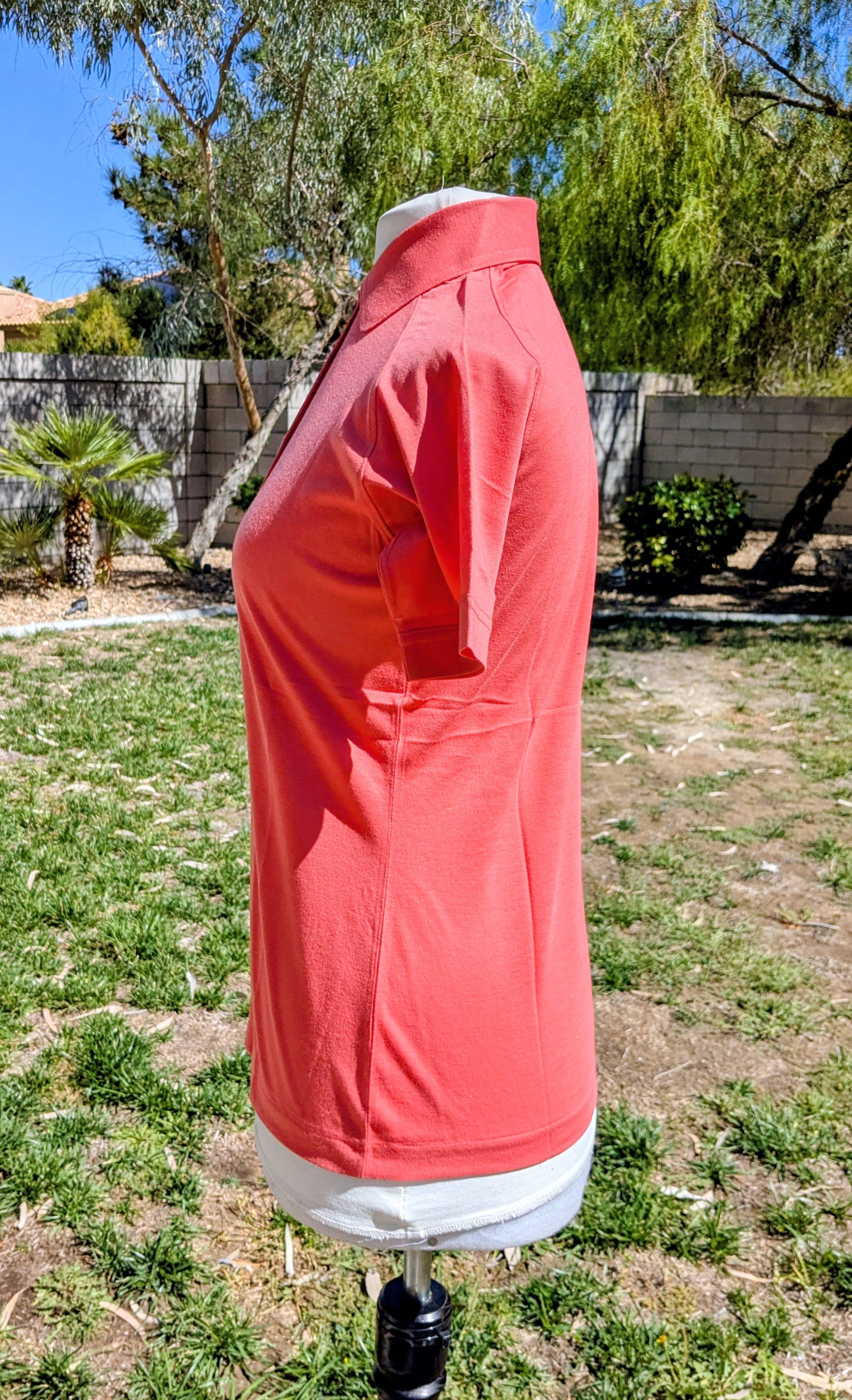 Vintage 1960's Vintage Lady Hogan Salmon Pink Polo S/S Shirt Top Size S / US 4 / IT 40 - 3 Thumbnail