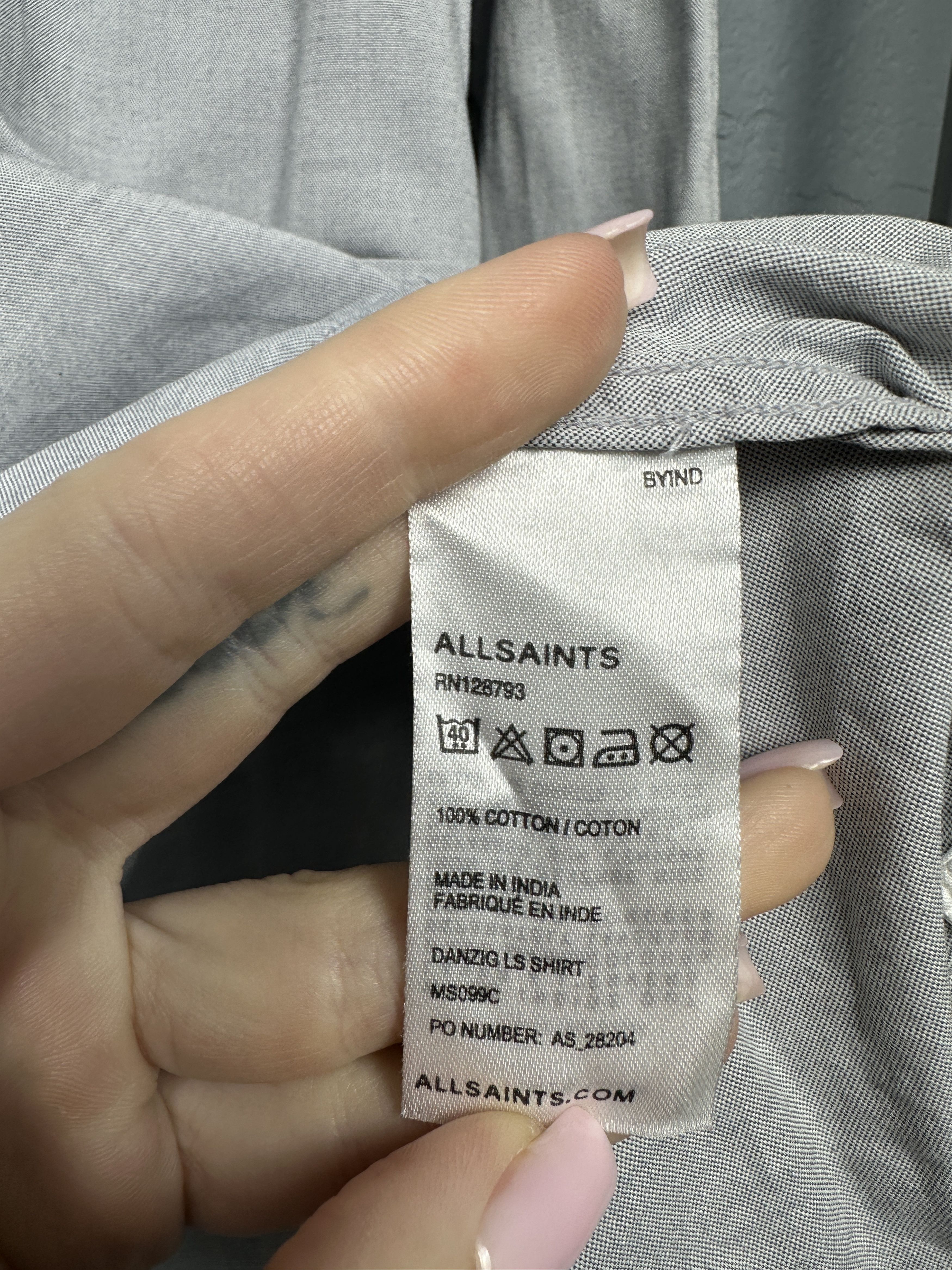 Allsaints Allsaints Mens Danzig Long Sleeve Shirt Size US M / EU 48-50 / 2 - 5 Thumbnail