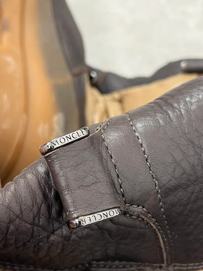 Moncler Moncler Brown Leather Beige Quilted Puffer Boots Size US 10 / EU 43 - 10 Thumbnail