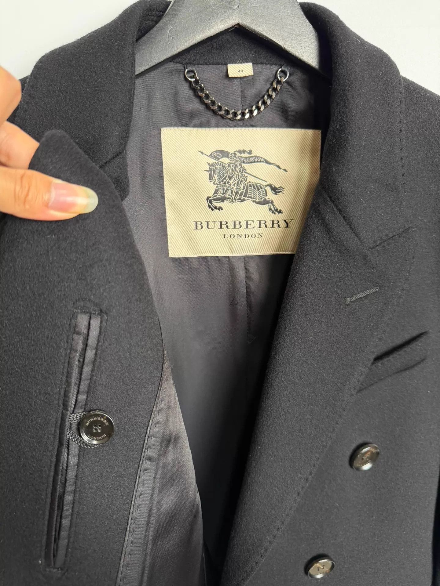 Burberry Burberry Double-Breasted Black Overcoat 48 (98 New) Size US M / EU 48-50 / 2 - 7 Thumbnail