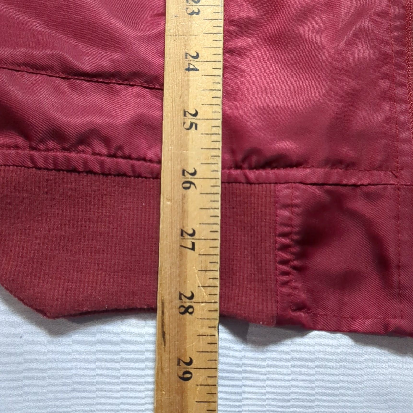 Vintage Jaywalker Bomber Jacket Ruched Sleeve Burgundy Gold Trim Nylon Men Medium Size US M / EU 48-50 / 2 - 7 Thumbnail