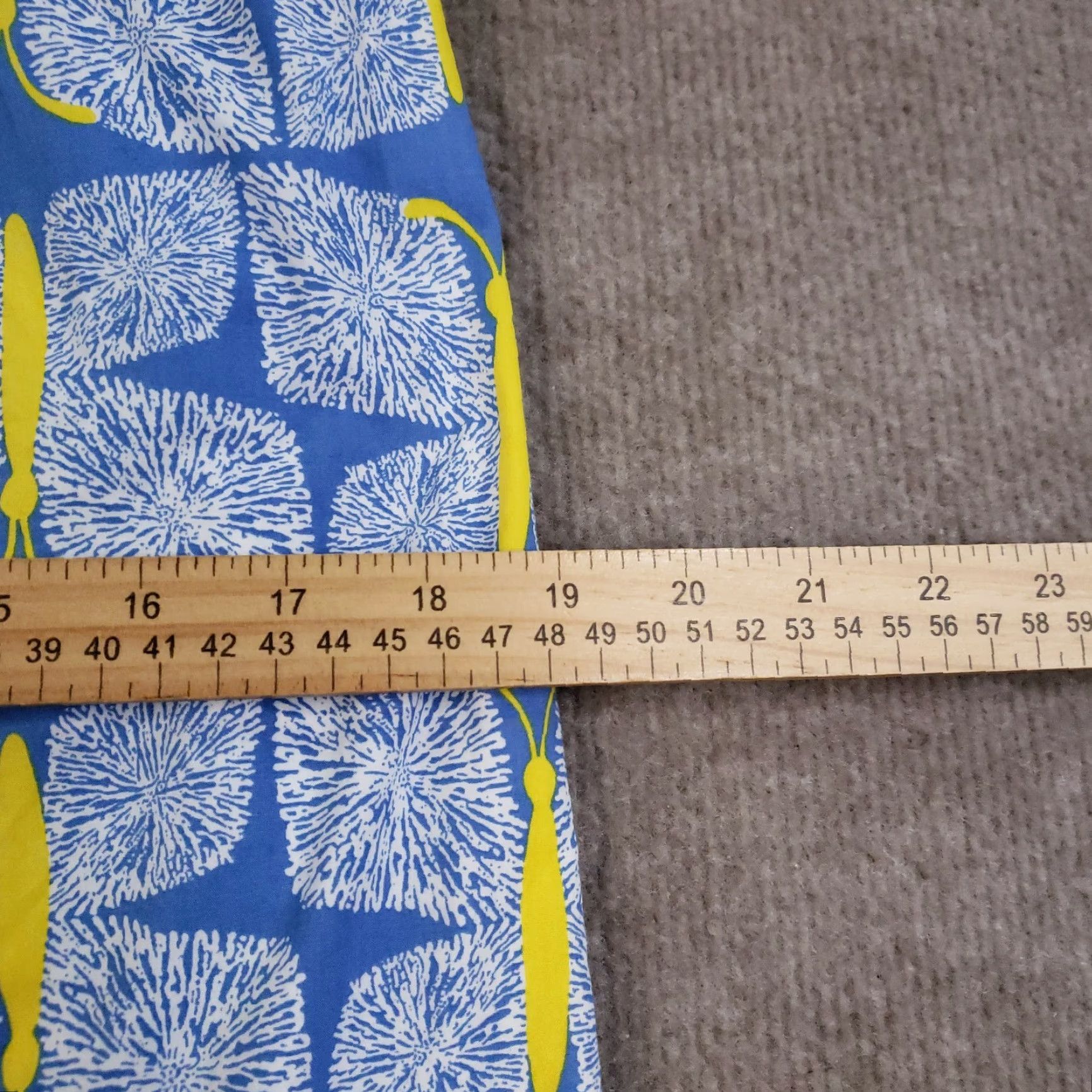 Lilly Pulitzer Lilly Pulitzer Sheath Dress Size 4 Blue One Shoulder Ruffle Geometric Casual Womens Size 27" / US 4 / IT 40 - 4 Thumbnail