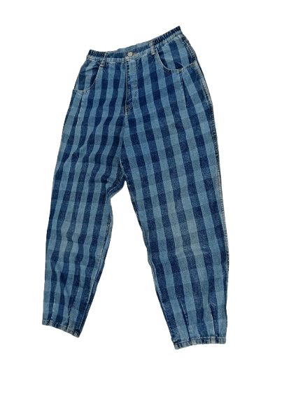 Japanese Brand Vintage Unbrand Checkered Plaid Denim Jean's Size US 28 / EU 44 - 5 Thumbnail