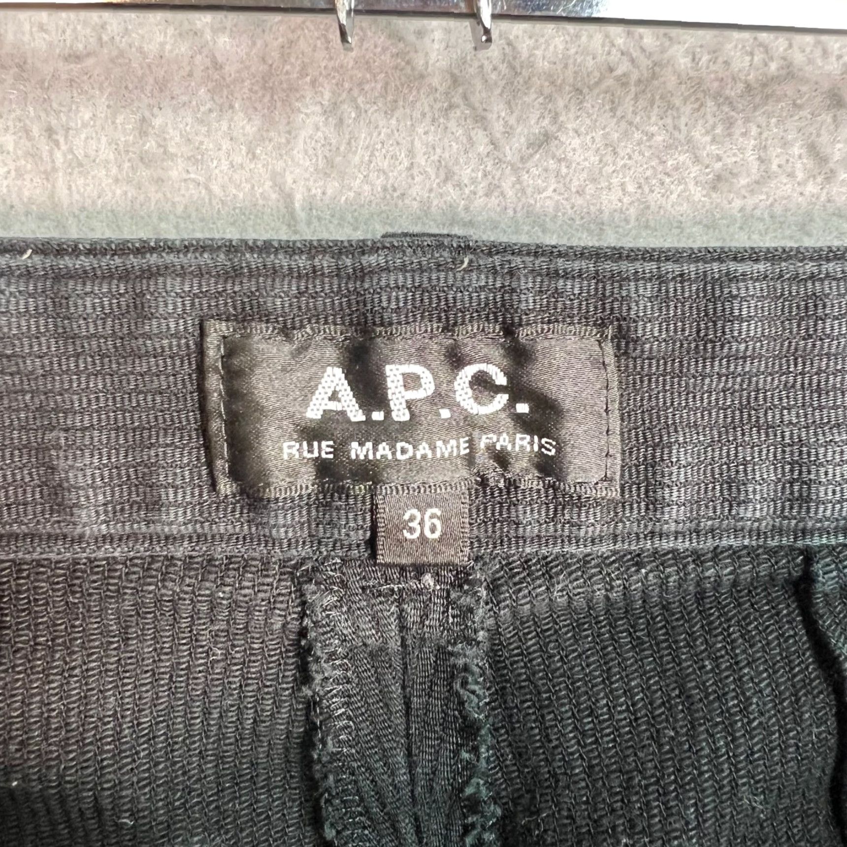 A.P.C. A.P.C. Womens 36 Black Textured Cotton Cropped Straight-Leg Pants Size 25" / US 0 / IT 36 - 3 Thumbnail