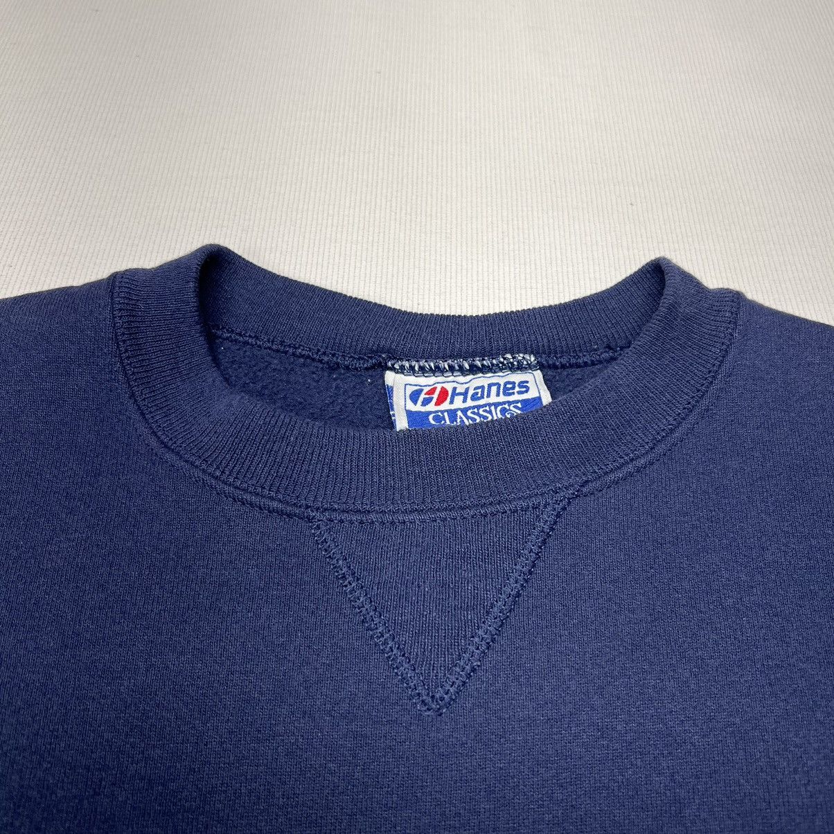 Hanes × Vintage VTG Hanes Classics Crewneck Blue Sweatshirt Sweater Navy Size US XL / EU 56 / 4 - 5 Thumbnail