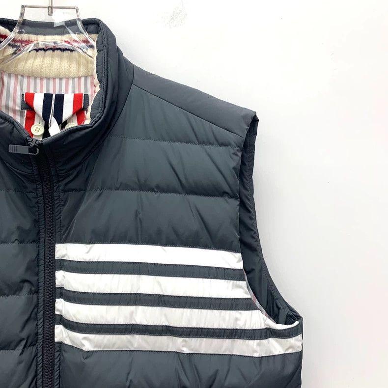Thom Browne Thom browne Blue classic four-bar stand-up collar zipper do Size US XL / EU 56 / 4 - 3 Thumbnail