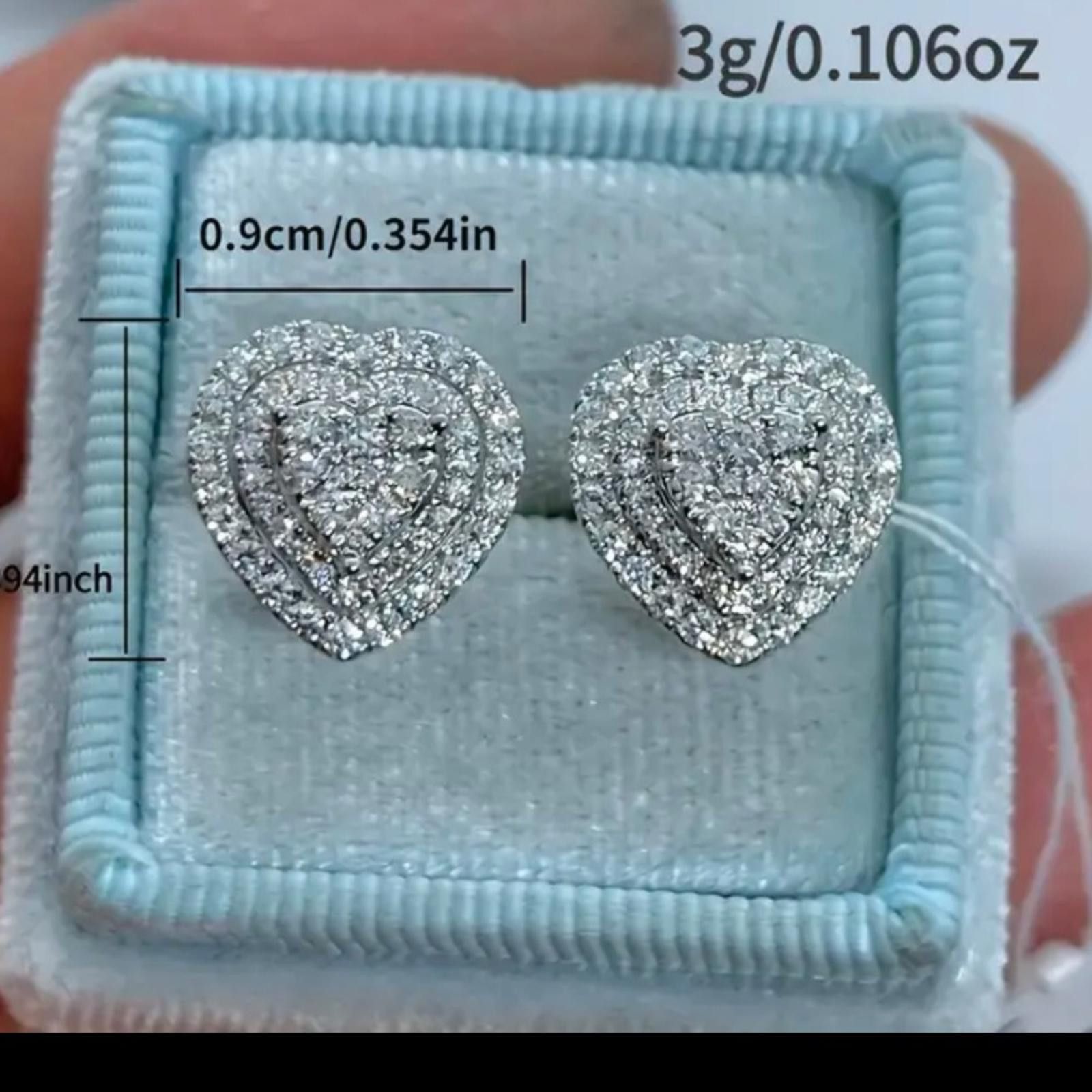 Designer 14k White Gold Plated 1.30 Ct Round Cut Sim Diamond Earrings Size ONE SIZE - 2 Thumbnail