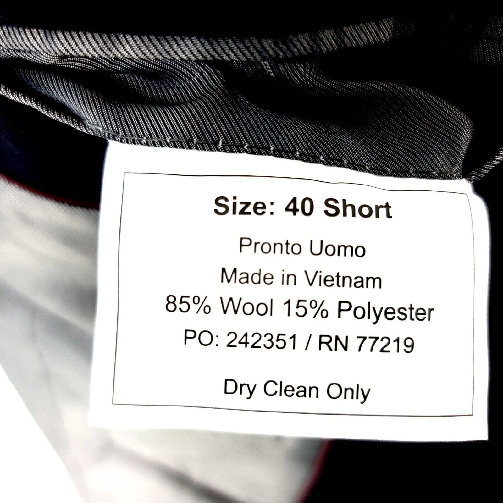 Pronto Uomo Pronto Uomo Est 1971 Wool Polyester 2 Button Blue Blazer 40S Size 40S - 9 Thumbnail