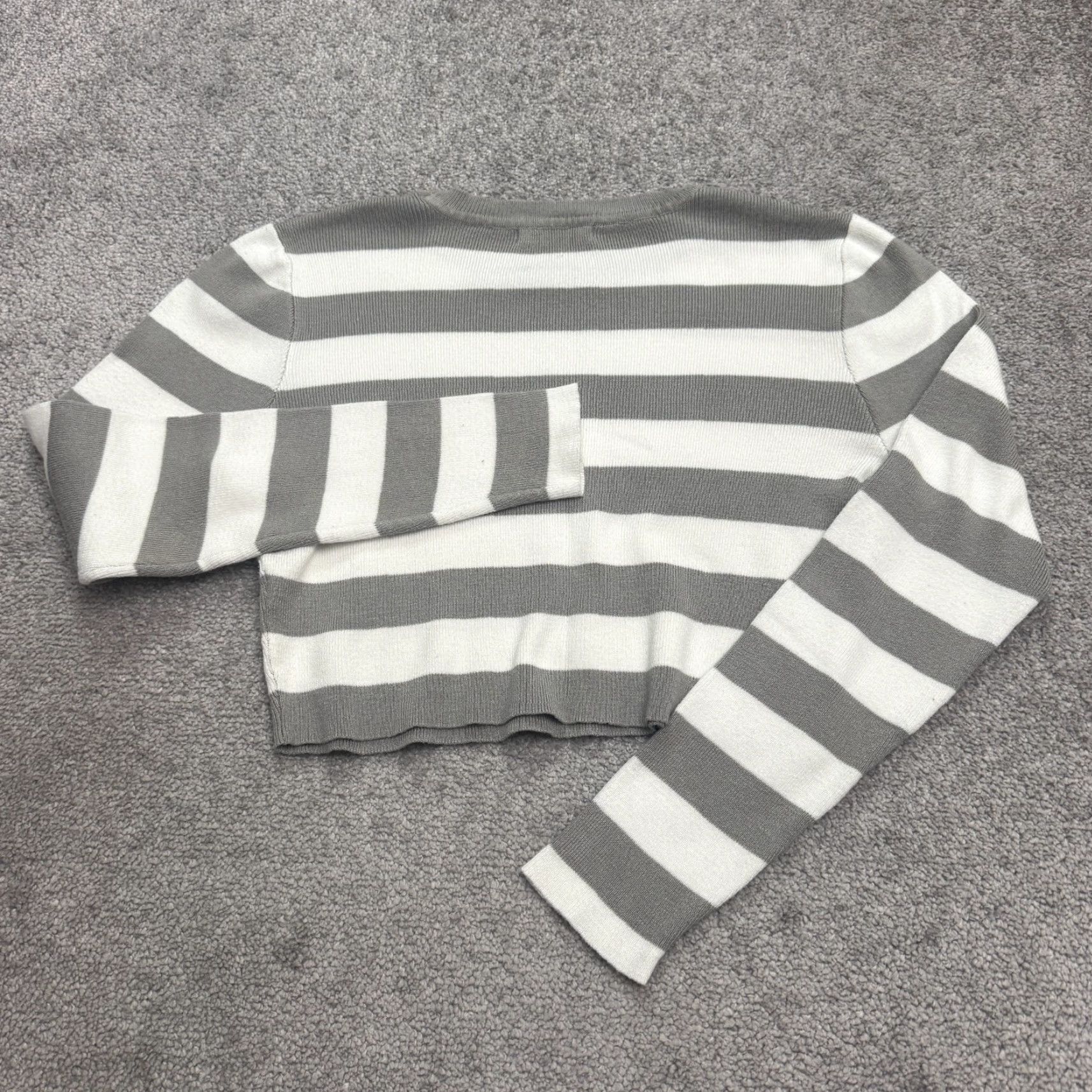 Vintage Aster Sweater Shirt Womens M Gray Striped Crew Neck Casual Pullover Knit Logo Vintage No Size M / US 6-8 / IT 42-44 - 2 Thumbnail