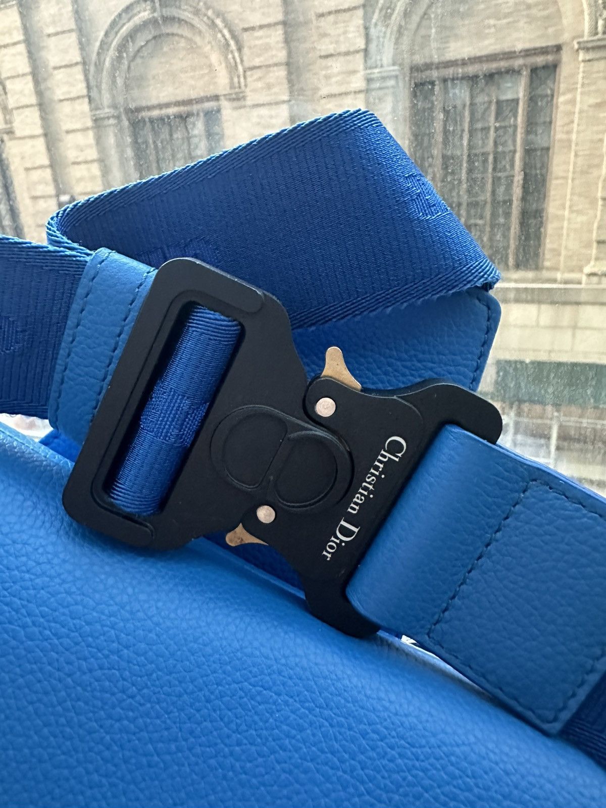 Dior Dior Blue Grained Leather Saddle Bag Size ONE SIZE - 4 Thumbnail